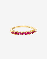Suzanne Kalan Princess Mini Ruby Half Band in 18k yellow gold