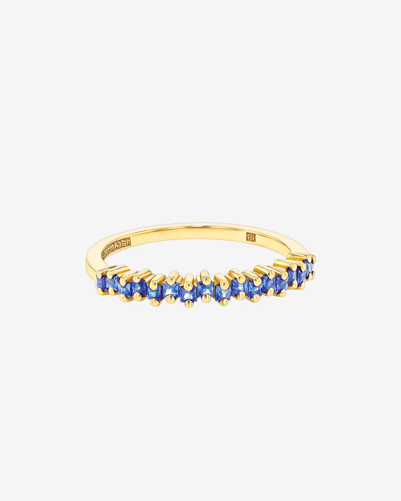 Suzanne Kalan Princess Mini Light Blue Sapphire Half Band in 18k yellow gold