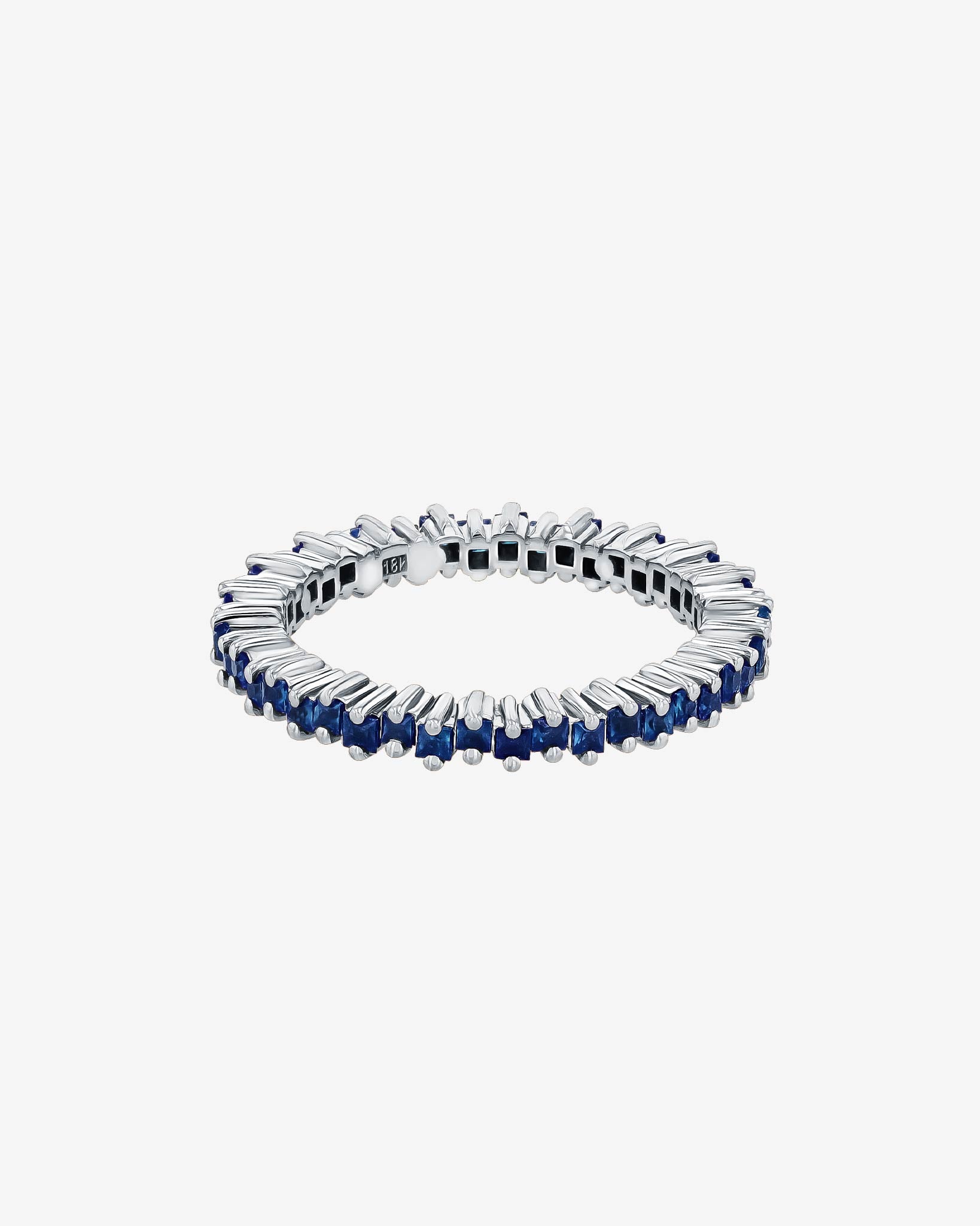Suzanne Kalan Princess Mini Dark Blue Sapphire Eternity Band in 18k white gold