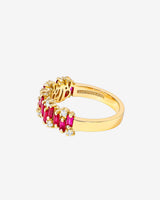 Suzanne Kalan Shimmer Alaia Ruby Half Band in 18k yellow gold