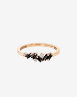 Suzanne Kalan Frenzy Black Sapphire Ring in 18k rose gold
