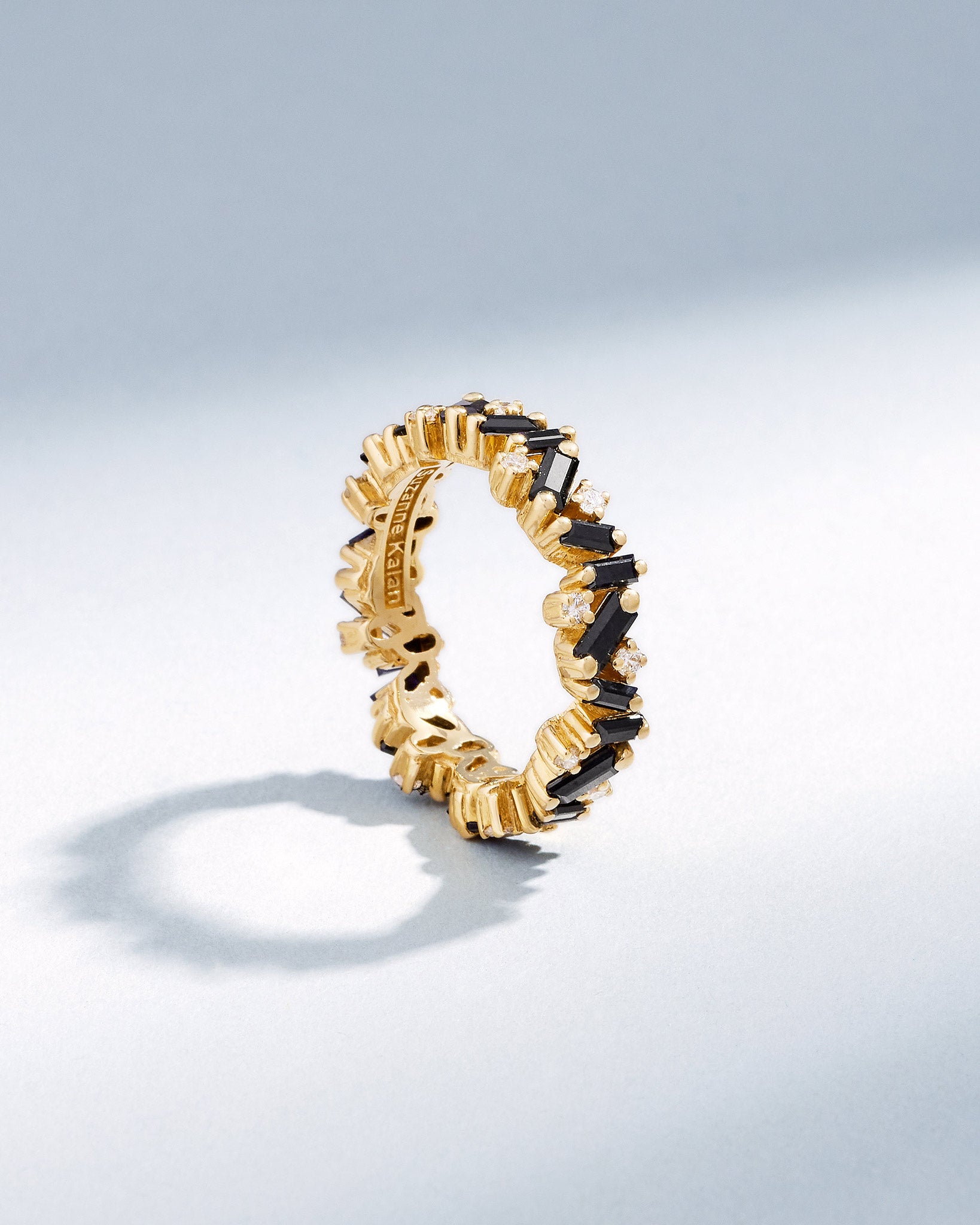 Suzanne Kalan Frenzy Black Sapphire Eternity Band in 18k yellow gold