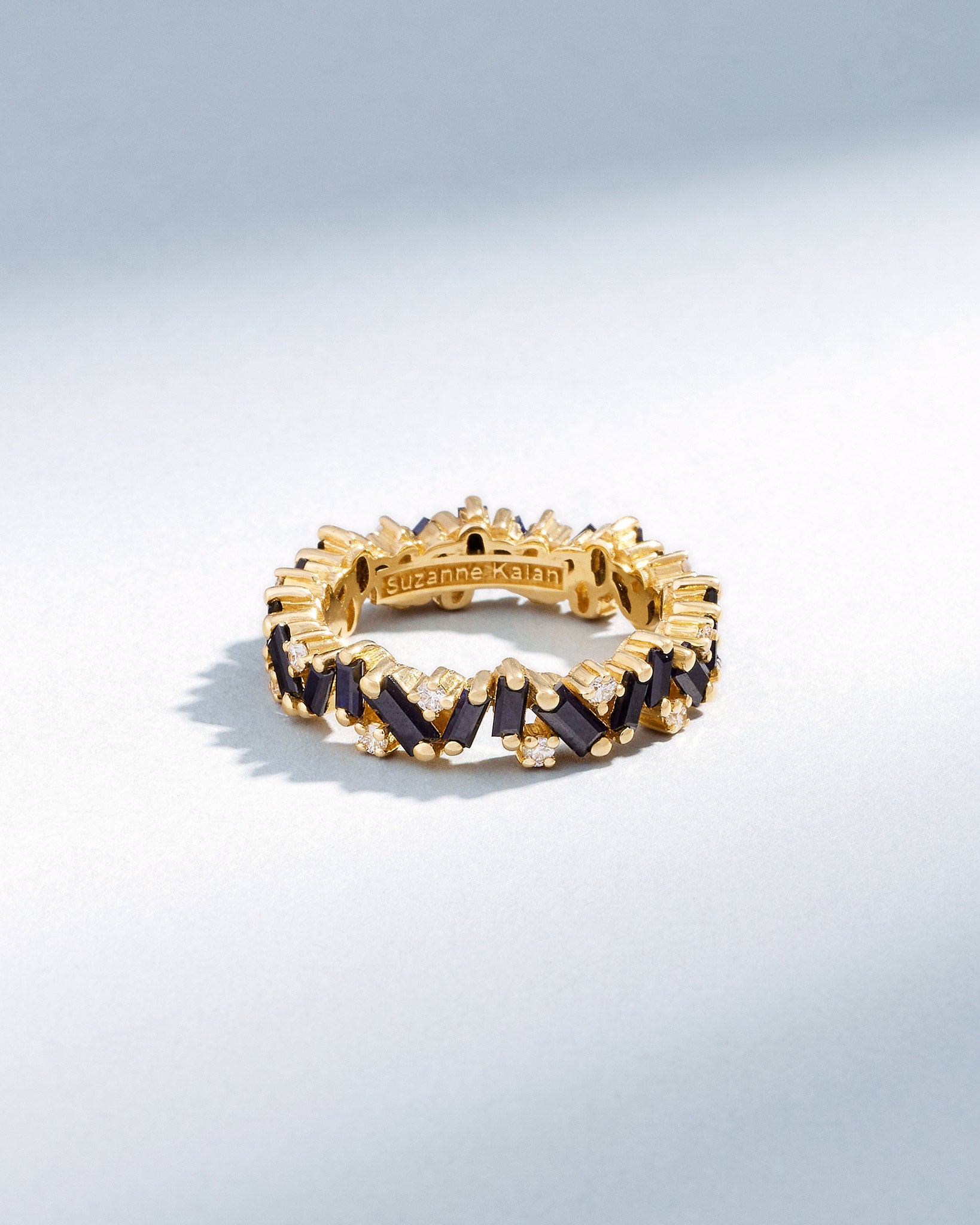 Suzanne Kalan Frenzy Black Sapphire Eternity Band in 18k yellow gold