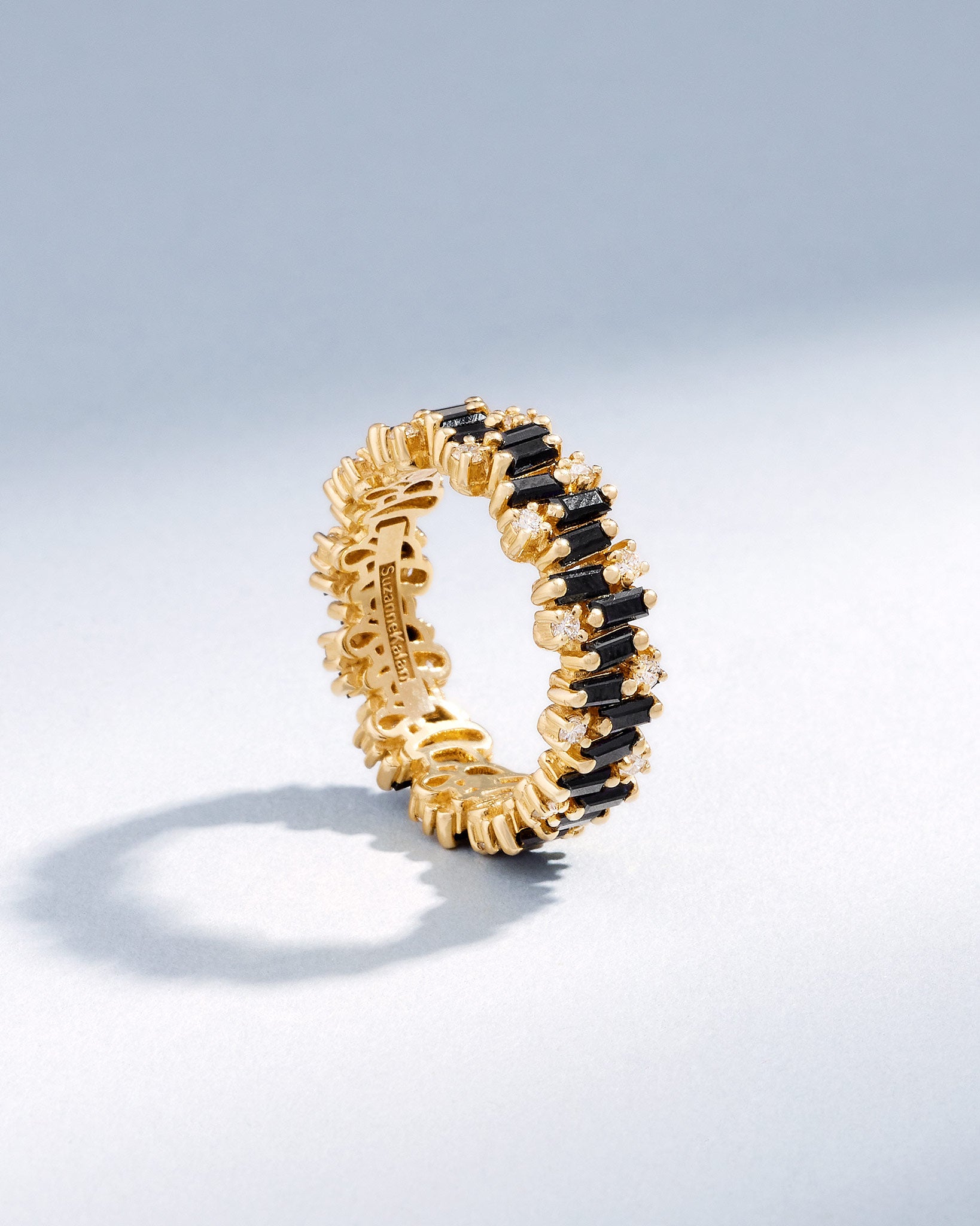 Suzanne Kalan Shimmer Alaia Black Sapphire Eternity Band in 18k yellow gold