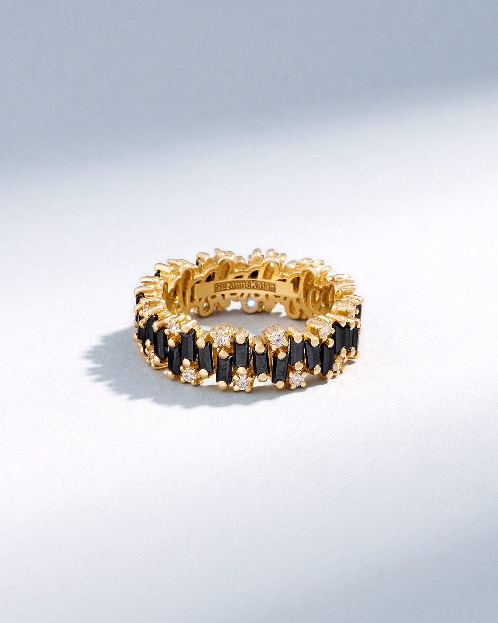 Suzanne Kalan Shimmer Alaia Black Sapphire Eternity Band in 18k yellow gold