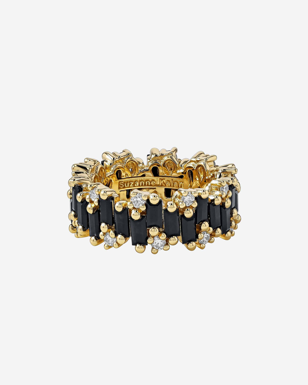 Suzanne Kalan Shimmer Audrey Black Sapphire Eternity Band in 18k yellow gold