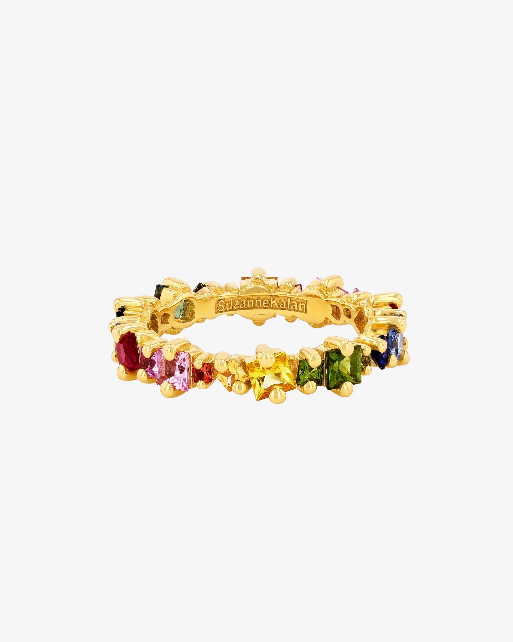 Suzanne Kalan Princess Anna Rainbow Sapphire Eternity Band in 18k yellow gold