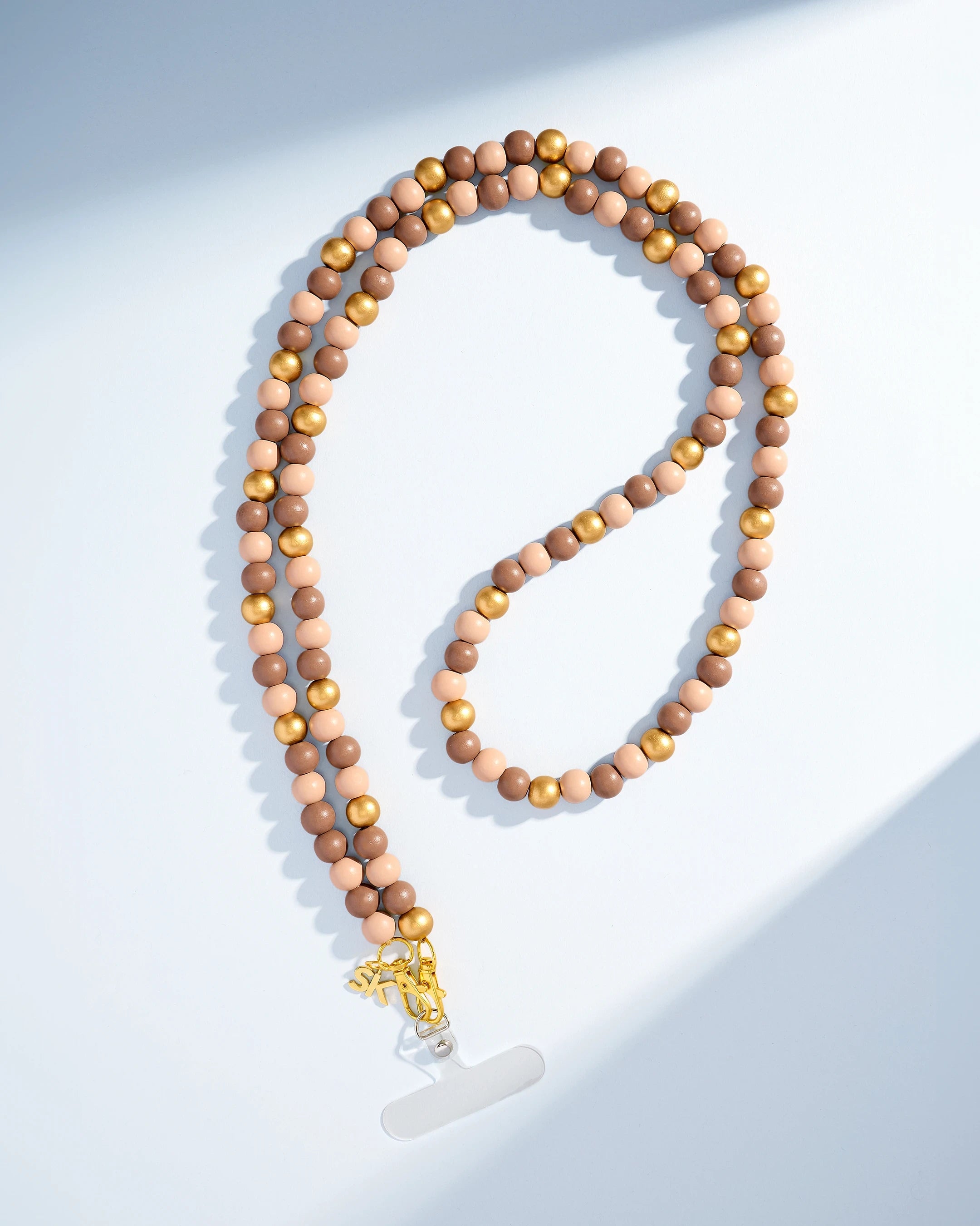 Suzanne Kalan Small Beaded Bronze Mix Crossbody Phone Strap