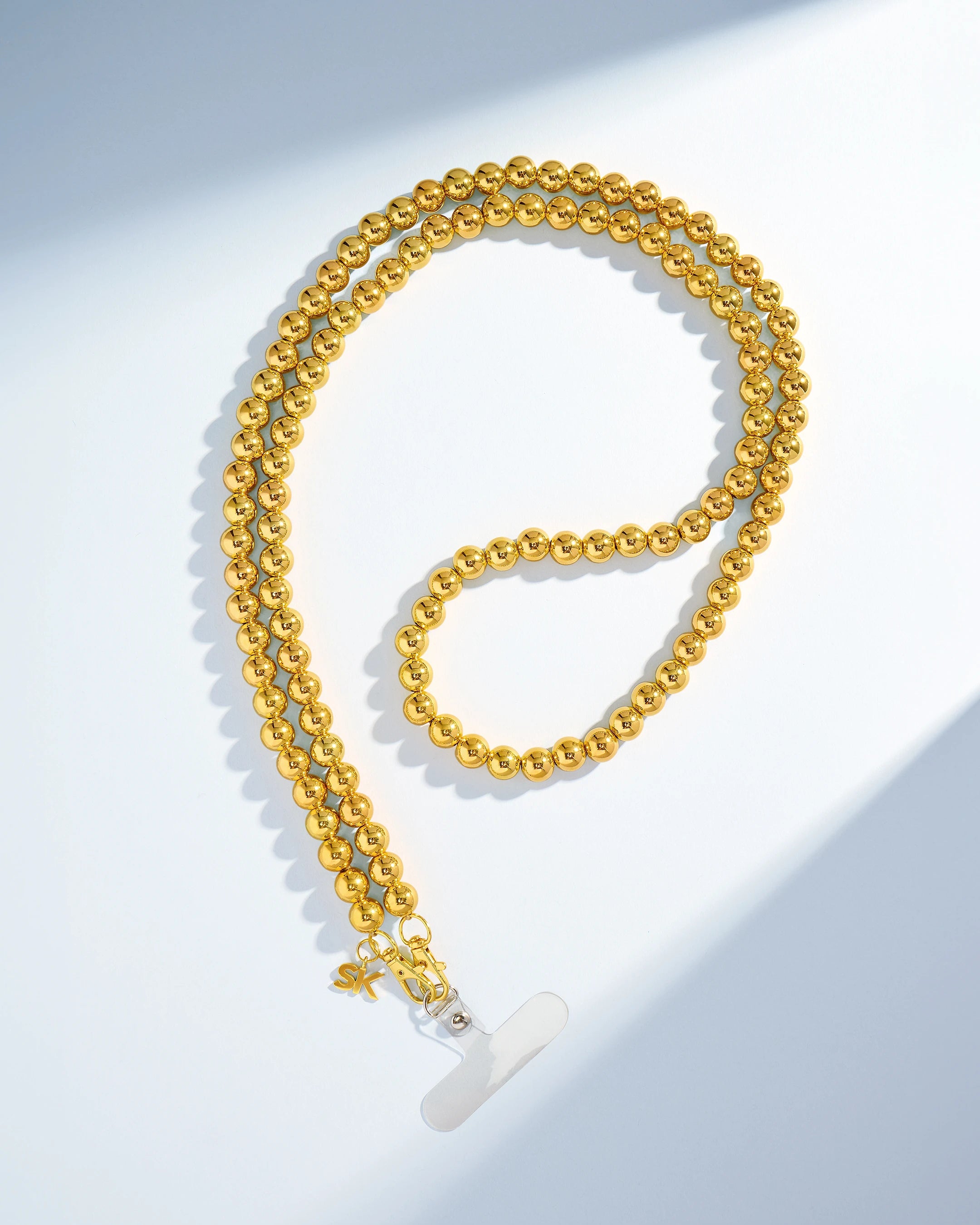Suzanne Kalan Small Beaded Gold Crossbody Phone Strap