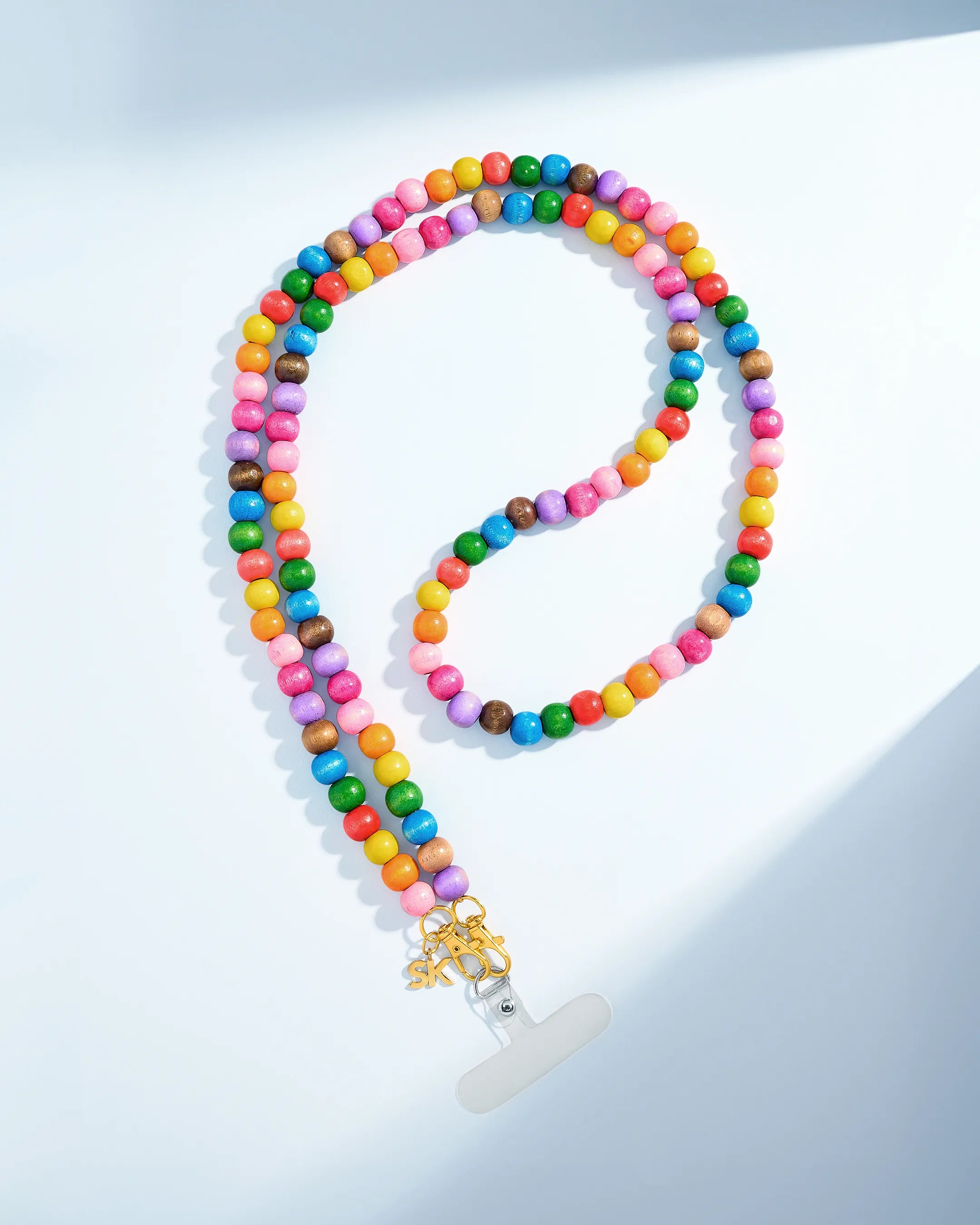 Suzanne Kalan Small Beaded Rainbow Mix Crossbody Phone Strap