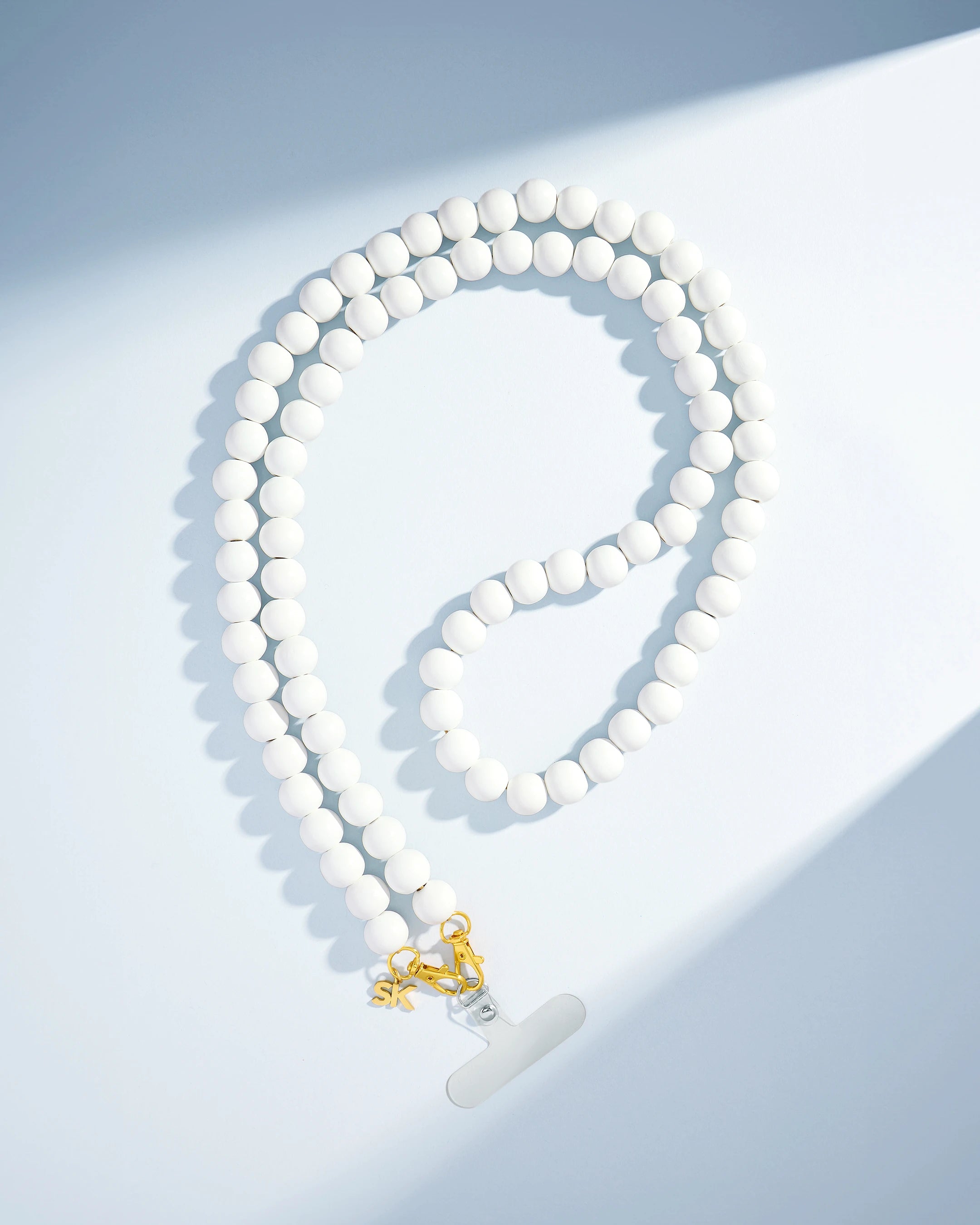 Suzanne Kalan Large Beaded White Crossbody Phone Strap