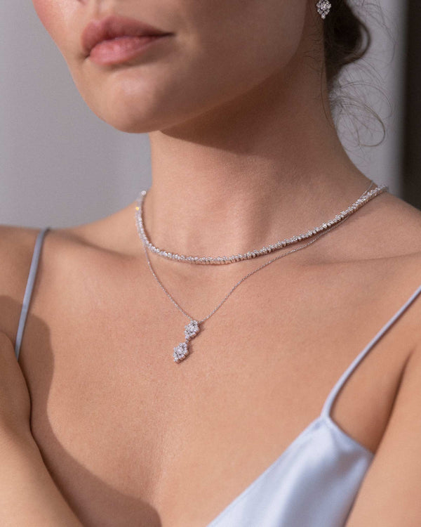 Suzanne Kalan La Fantaisie Cosmic Diamond Tennis Necklace in 18k white gold