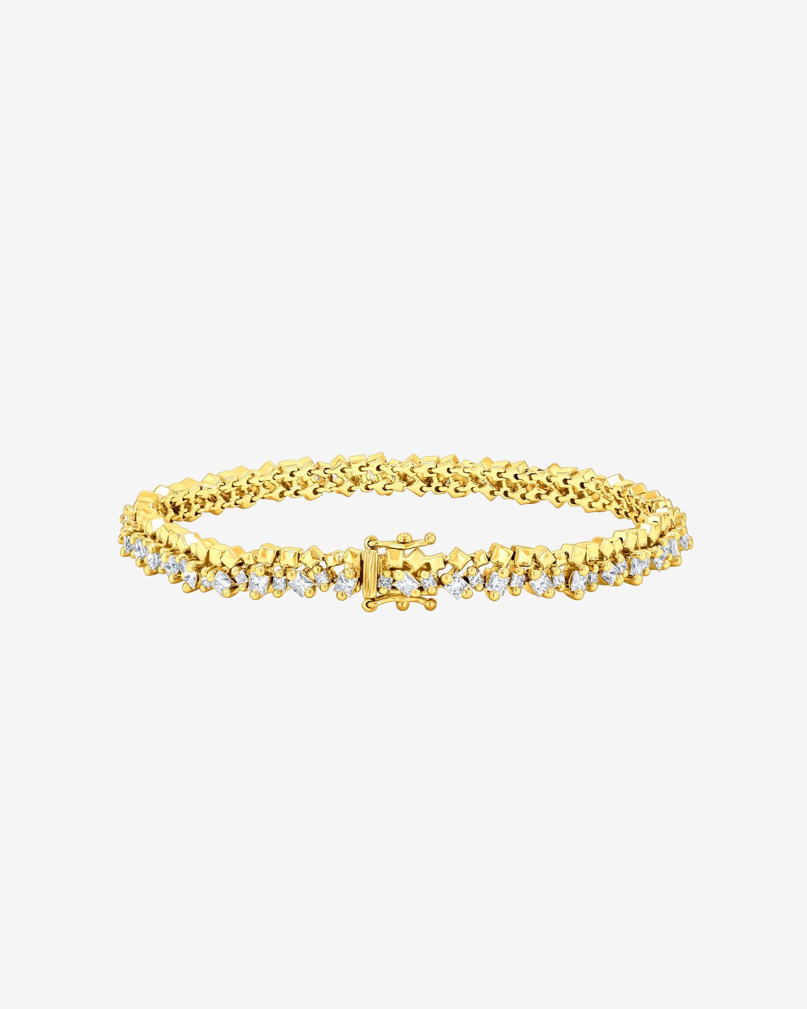 Suzanne Kalan Golden Diamond Tennis Bracelet in 18k yellow gold