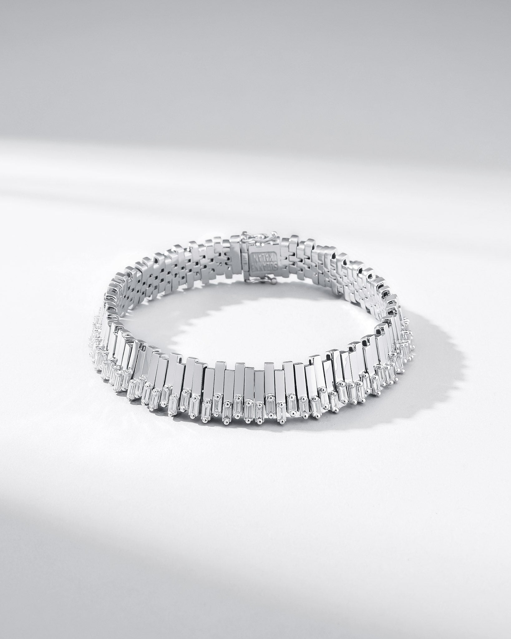 Suzanne Kalan Golden Stacker Diamond Tennis Bracelet in 18k white gold