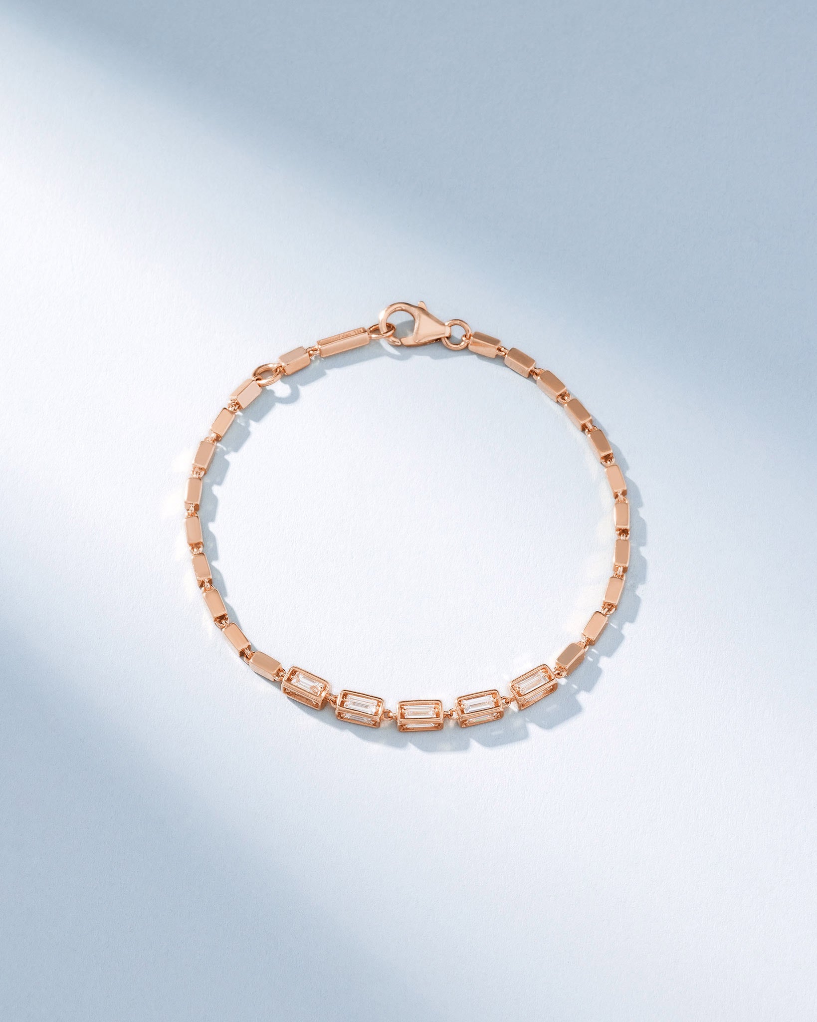 Suzanne Kalan Block-Chain Multi-Diamond Medium Bracelet in 18k rose gold