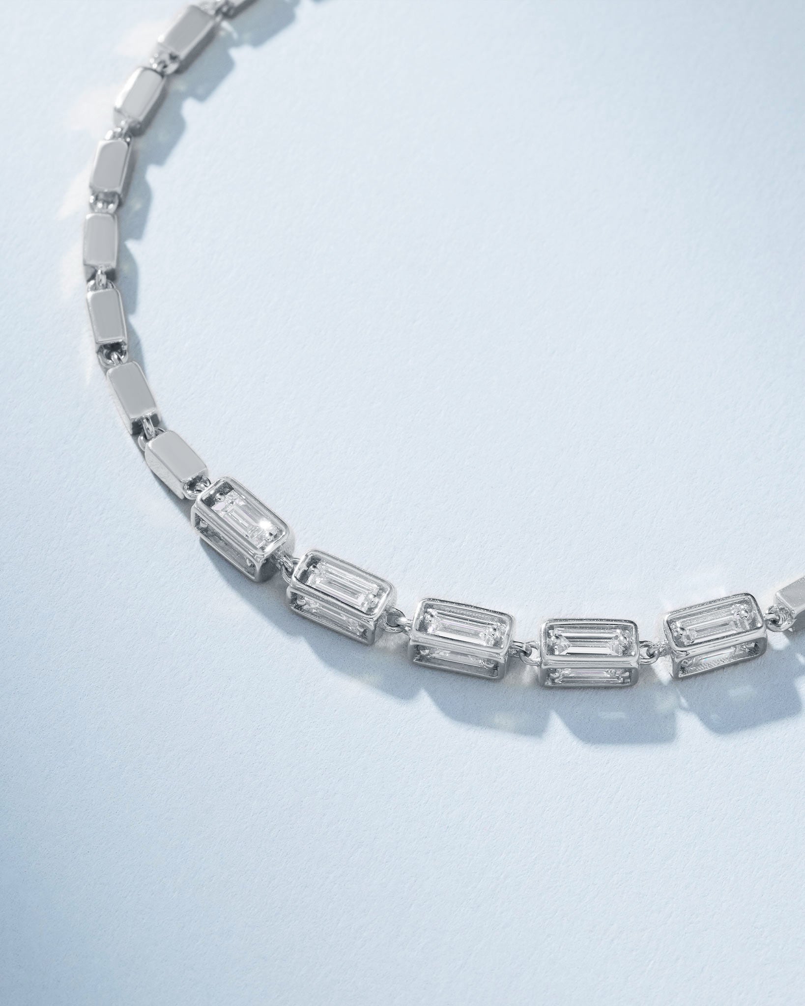 Suzanne Kalan Block-Chain Multi-Diamond Medium Bracelet in 18k white gold