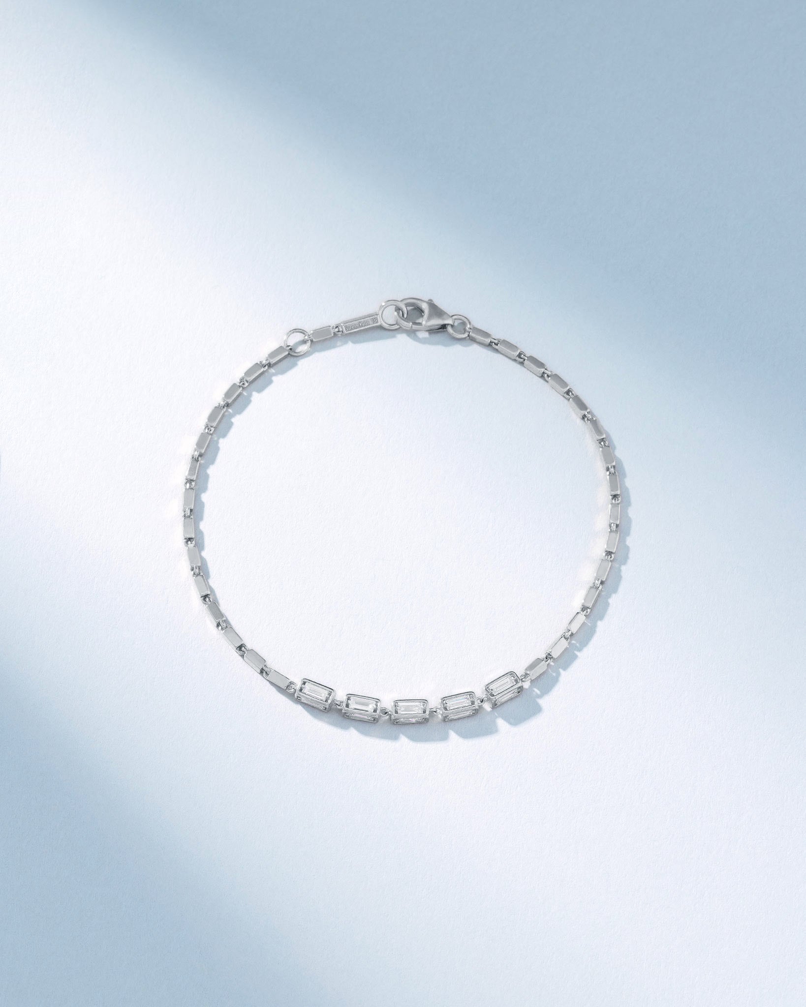 Suzanne Kalan Block-Chain Multi Diamond Thin Bracelet in 18k white gold