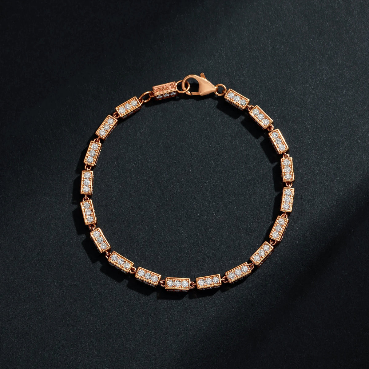 Block-Chain Full Pave Diamond Thick Bracelet | Men's Jewelry