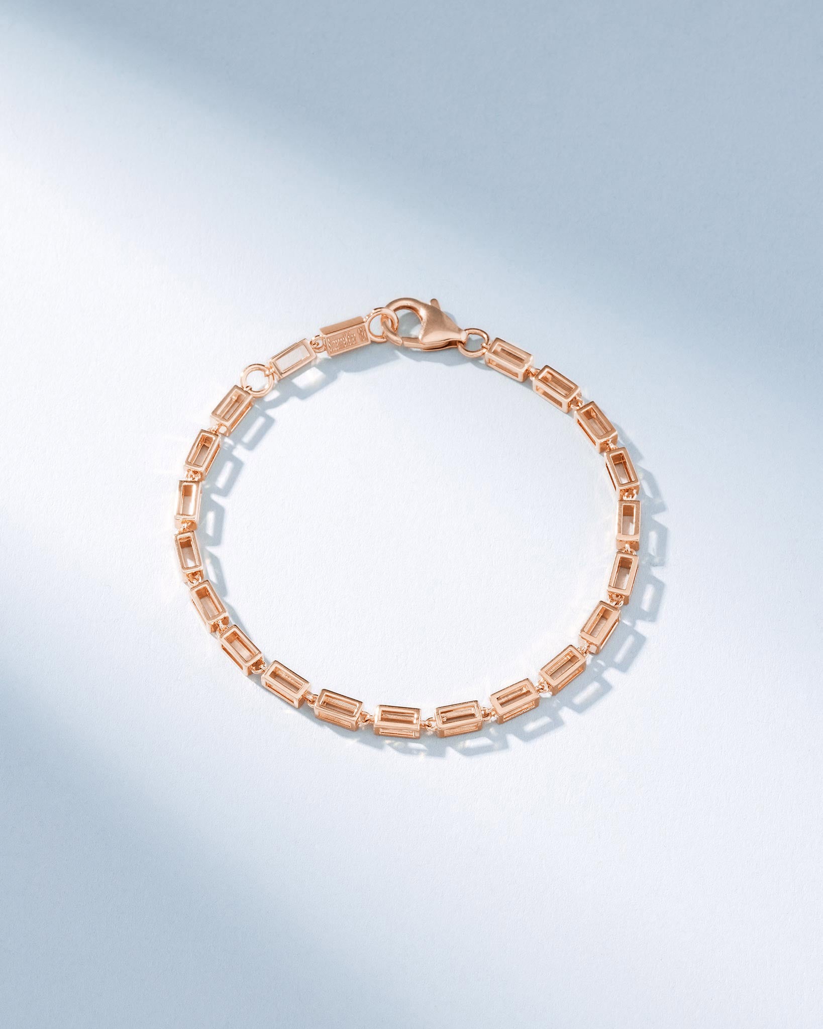 Suzanne Kalan Block-Chain Hollow Thick Bracelet in 18k rose gold