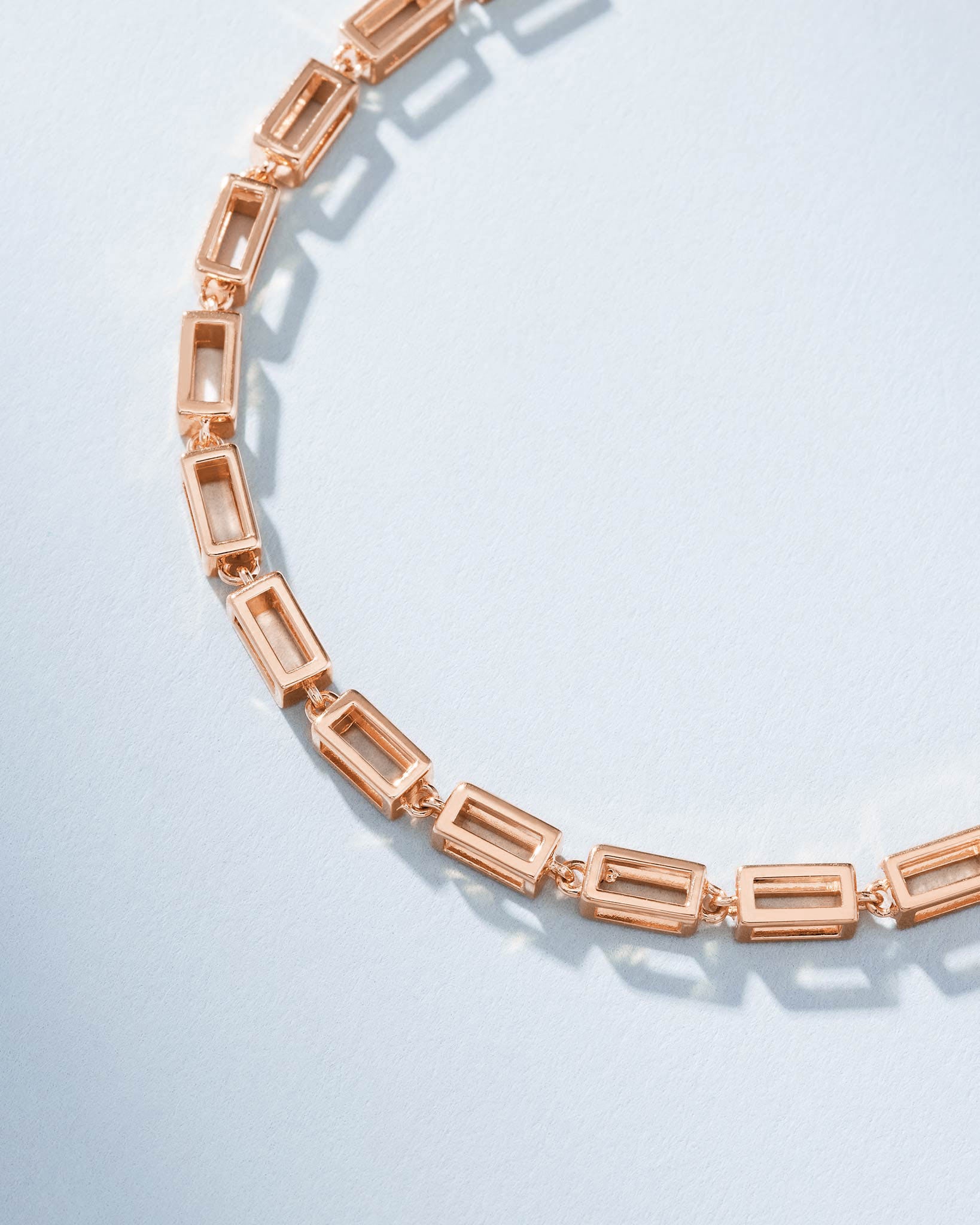 Suzanne Kalan Block-Chain Hollow Thick Bracelet in 18k rose gold