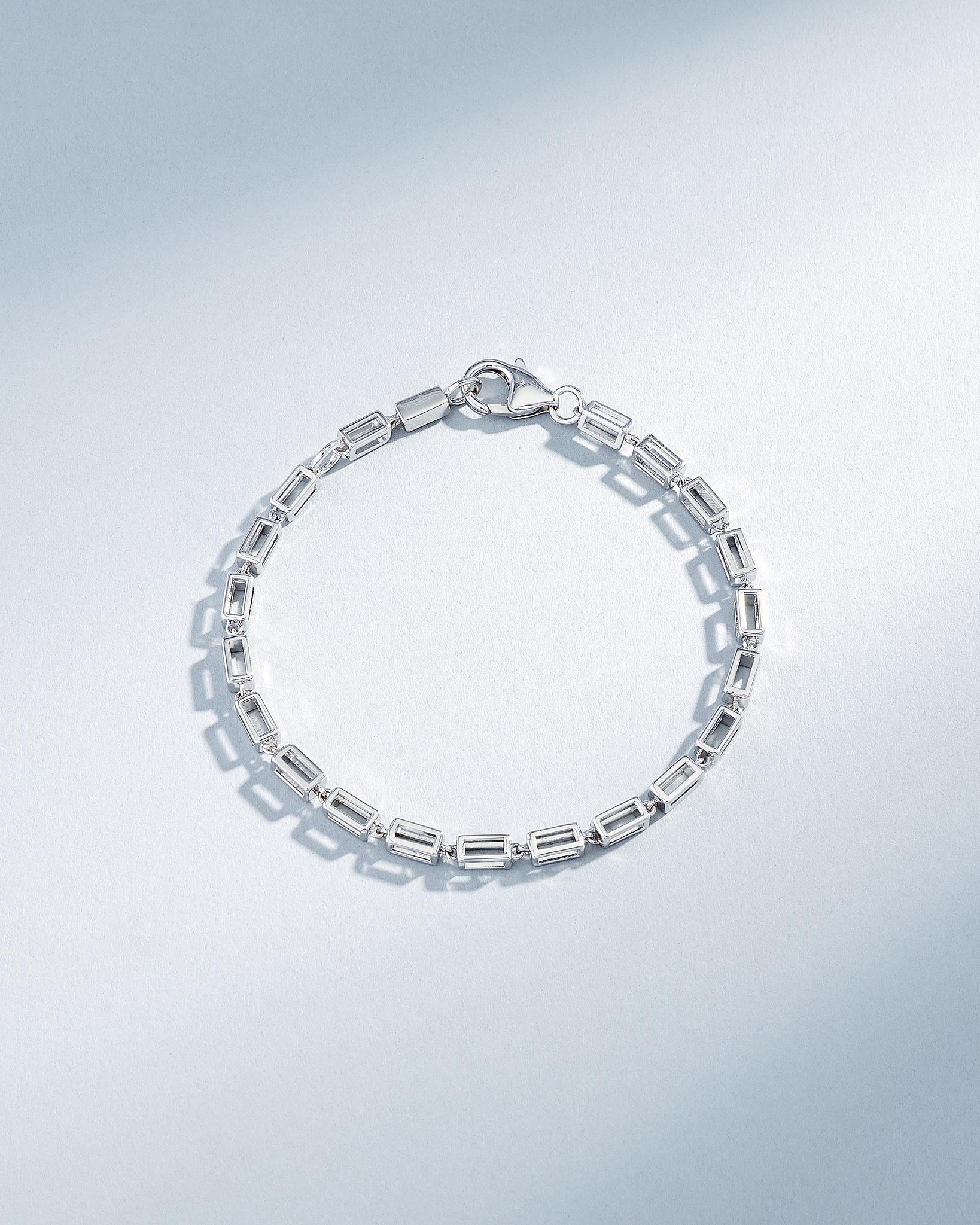 Suzanne Kalan Block-Chain Hollow Thick Bracelet in 18k white gold