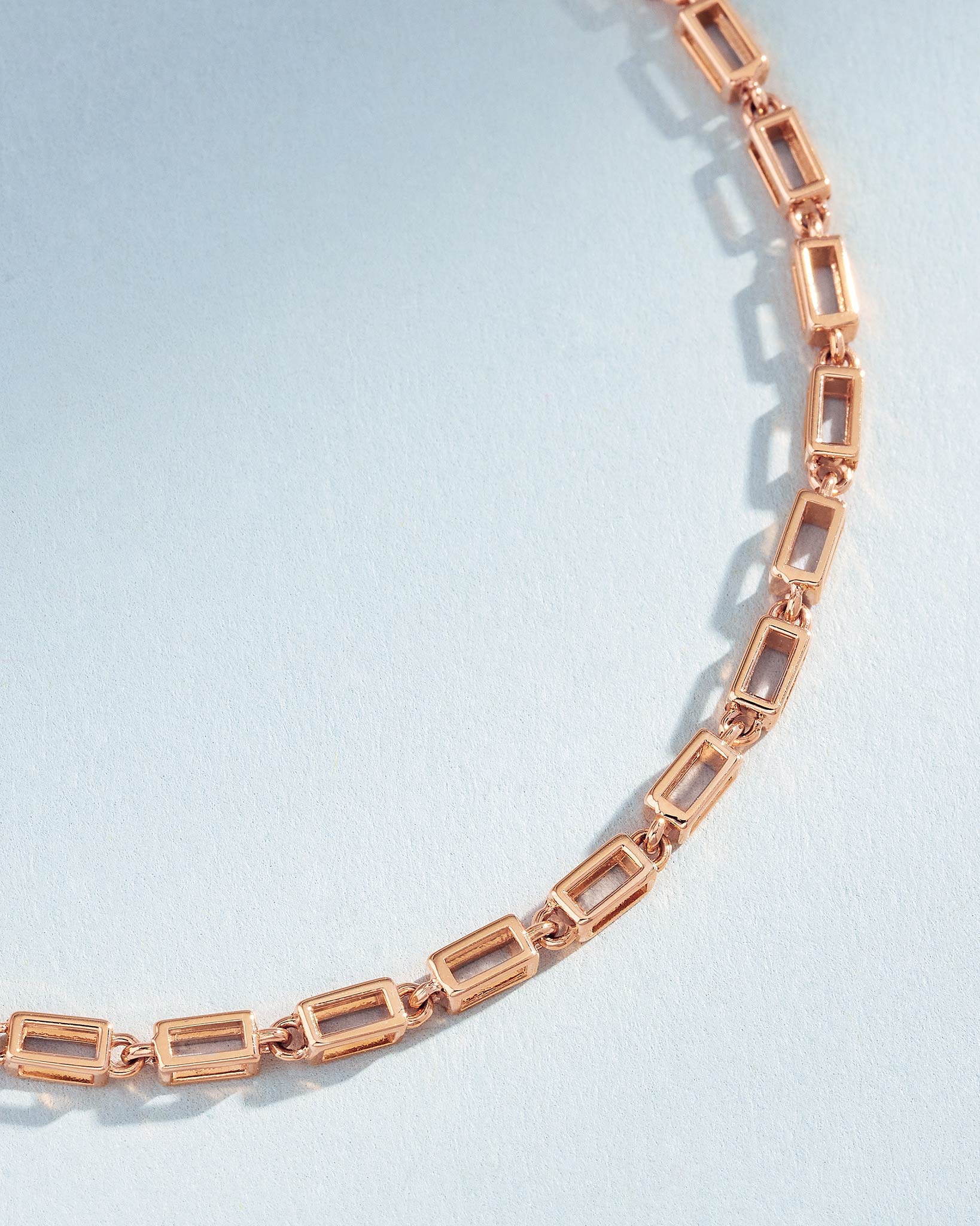 Suzanne Kalan Block-Chain Hollow Medium Bracelet in 18k rose gold