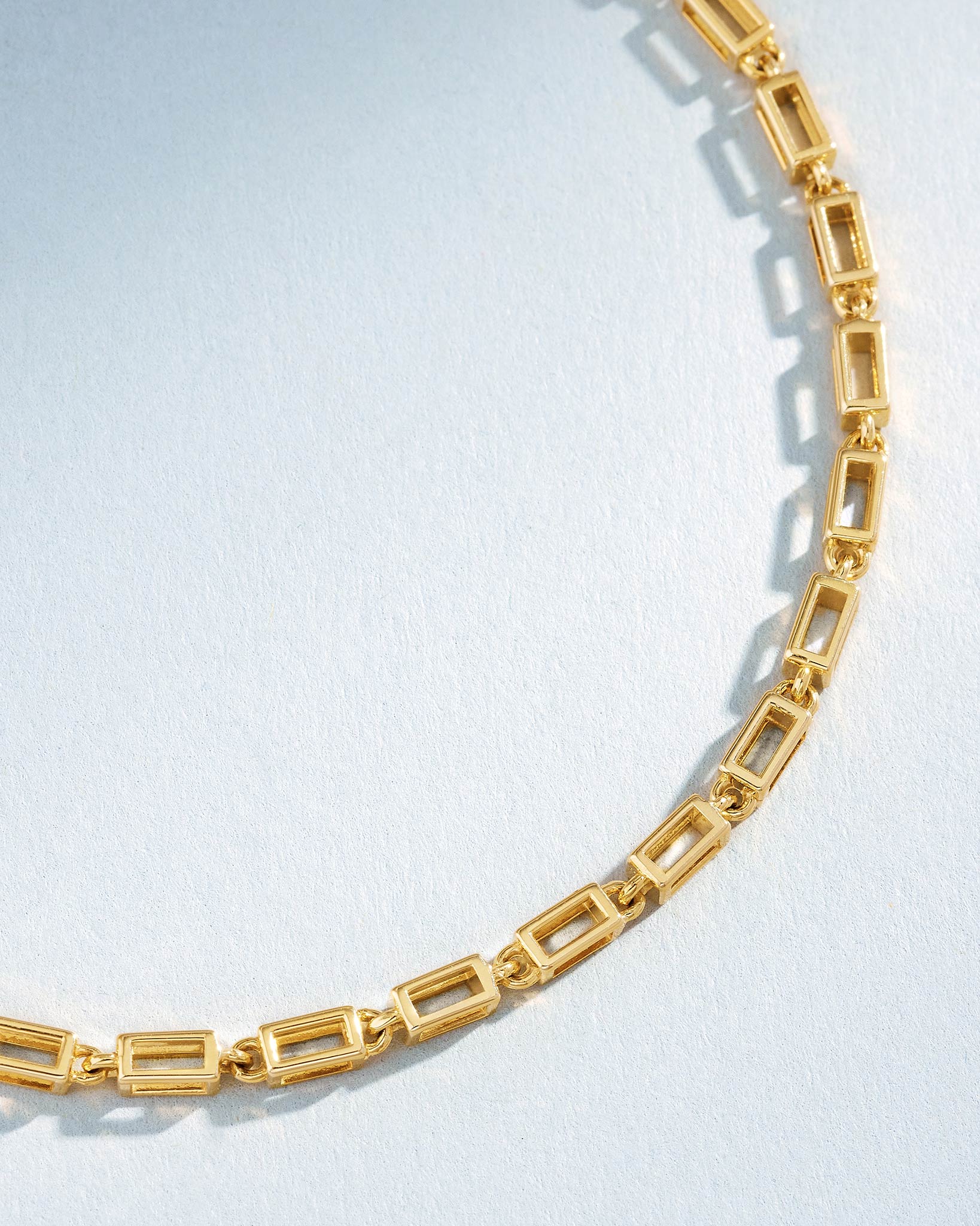 Suzanne Kalan Block-Chain Hallow Medium Bracelet in 18k yellow gold