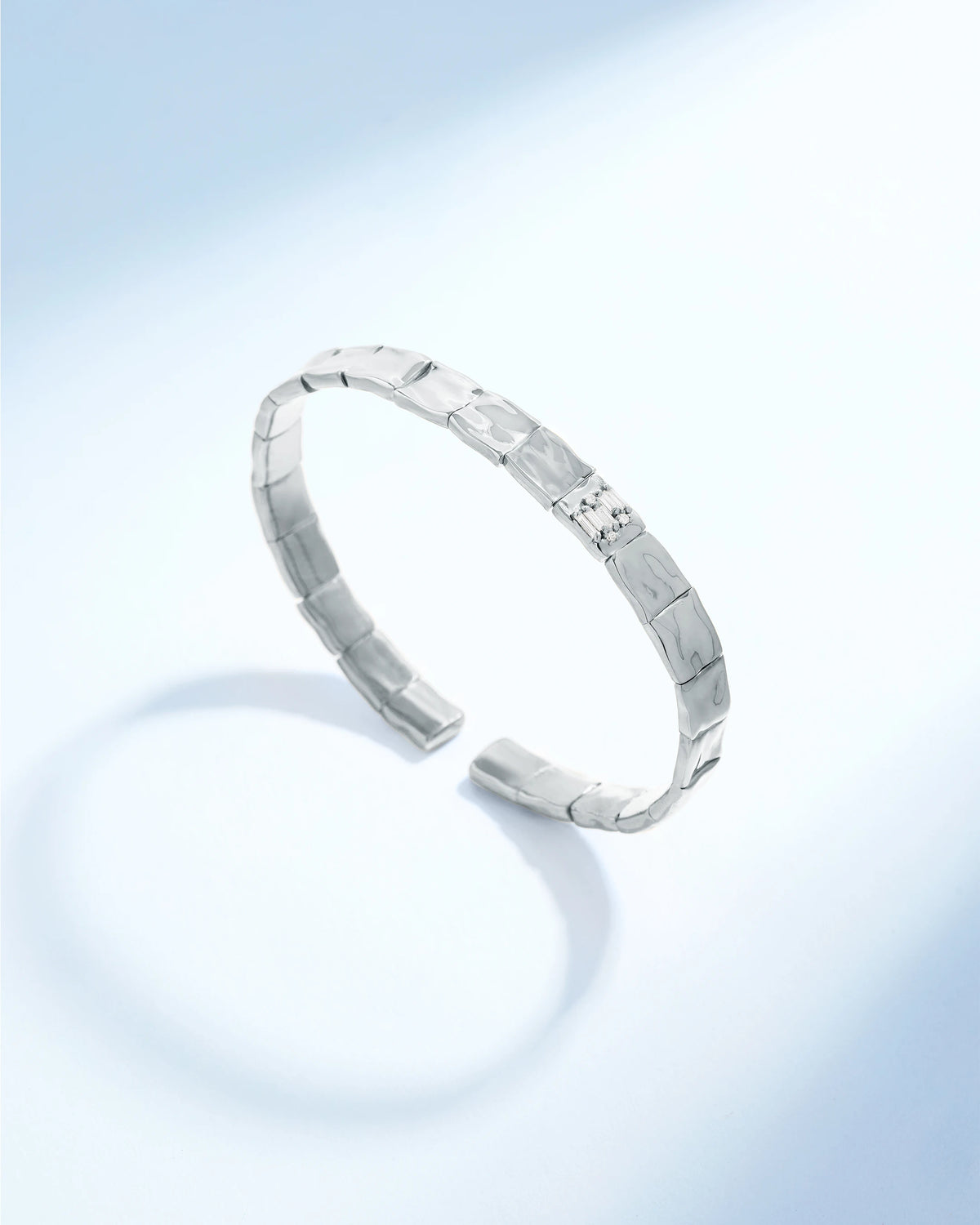 Suzanne Kalan Gilded Diamond Bangle in 18k white gold