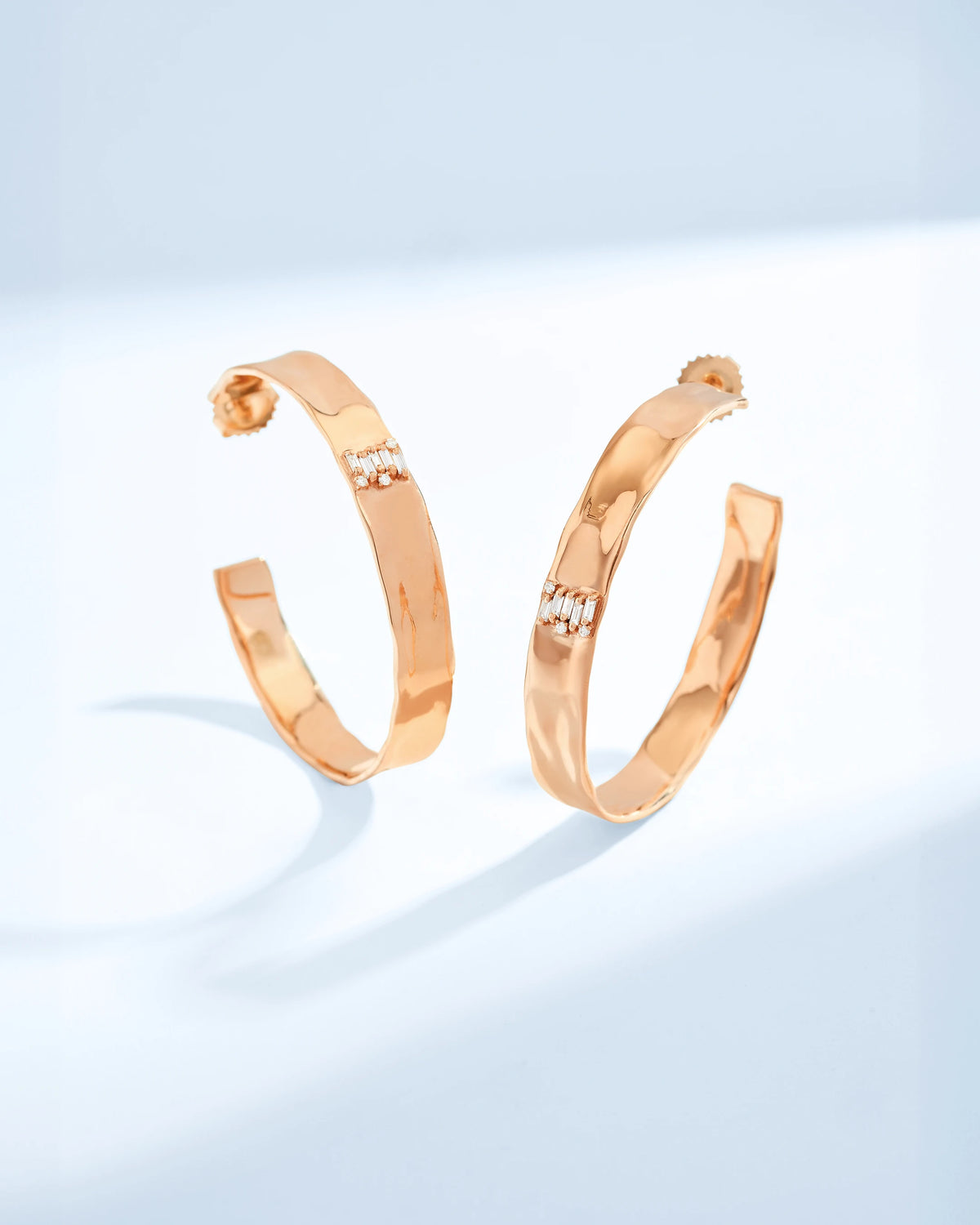 Suzanne Kalan Gilded Diamond Milli Hoops in 18k rose gold