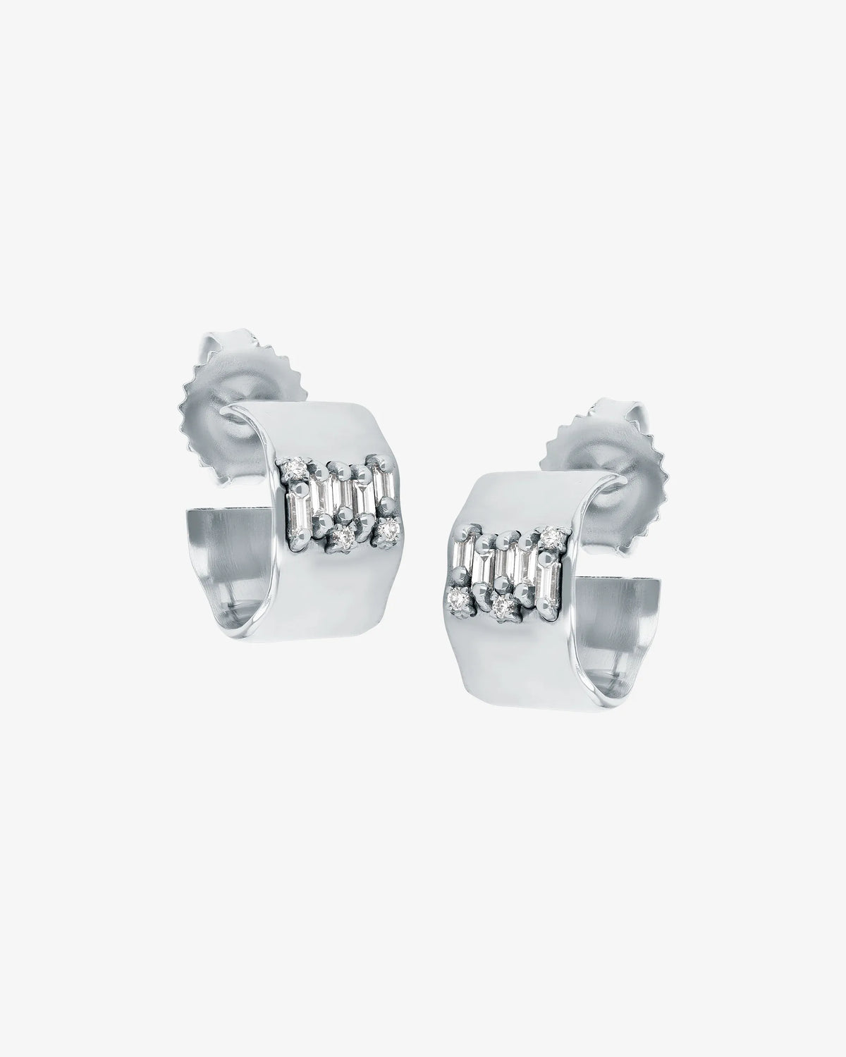 Suzanne Kalan Gilded Diamond Mini Hoops in 18k white gold