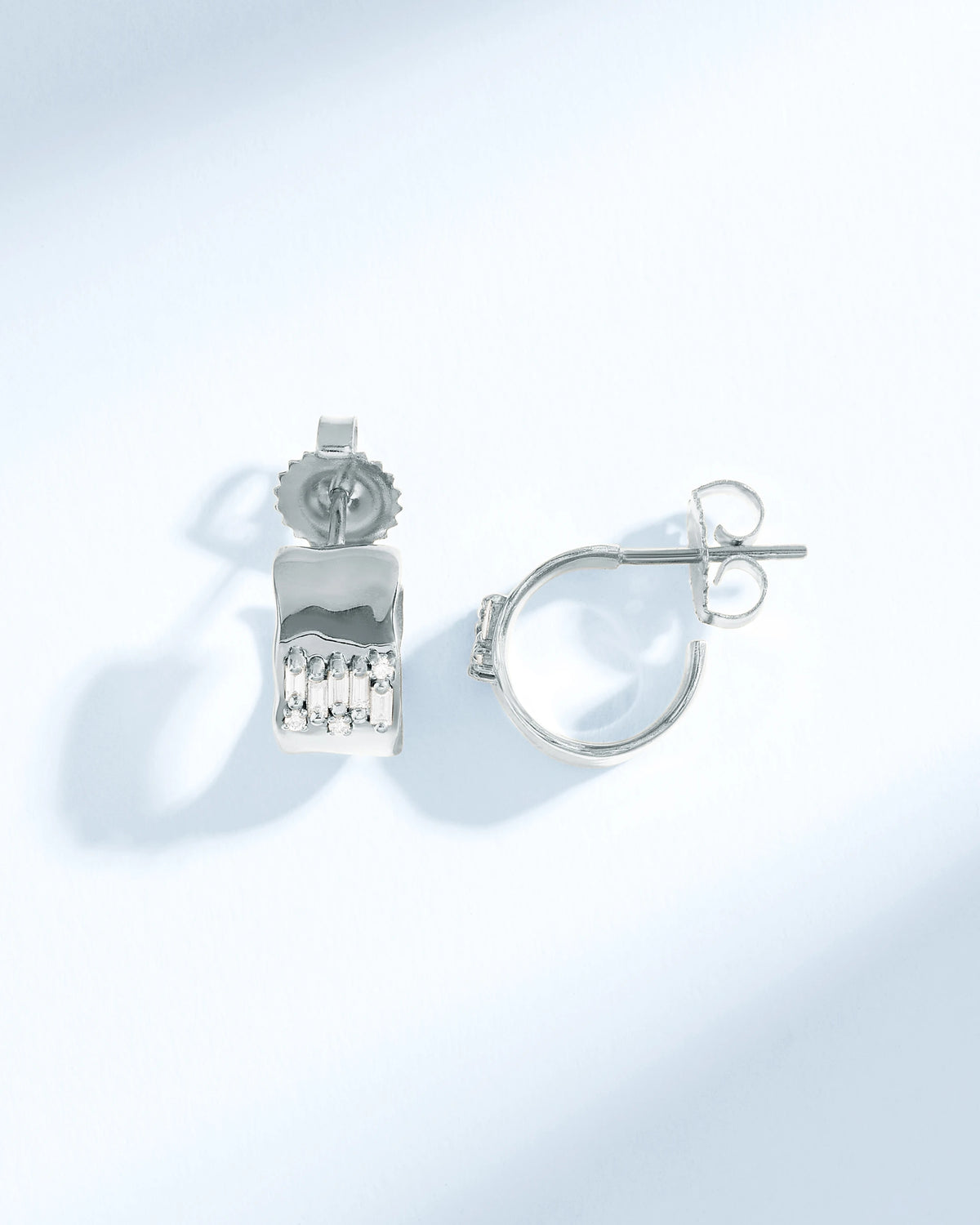 Suzanne Kalan Gilded Diamond Mini Hoops in 18k white gold