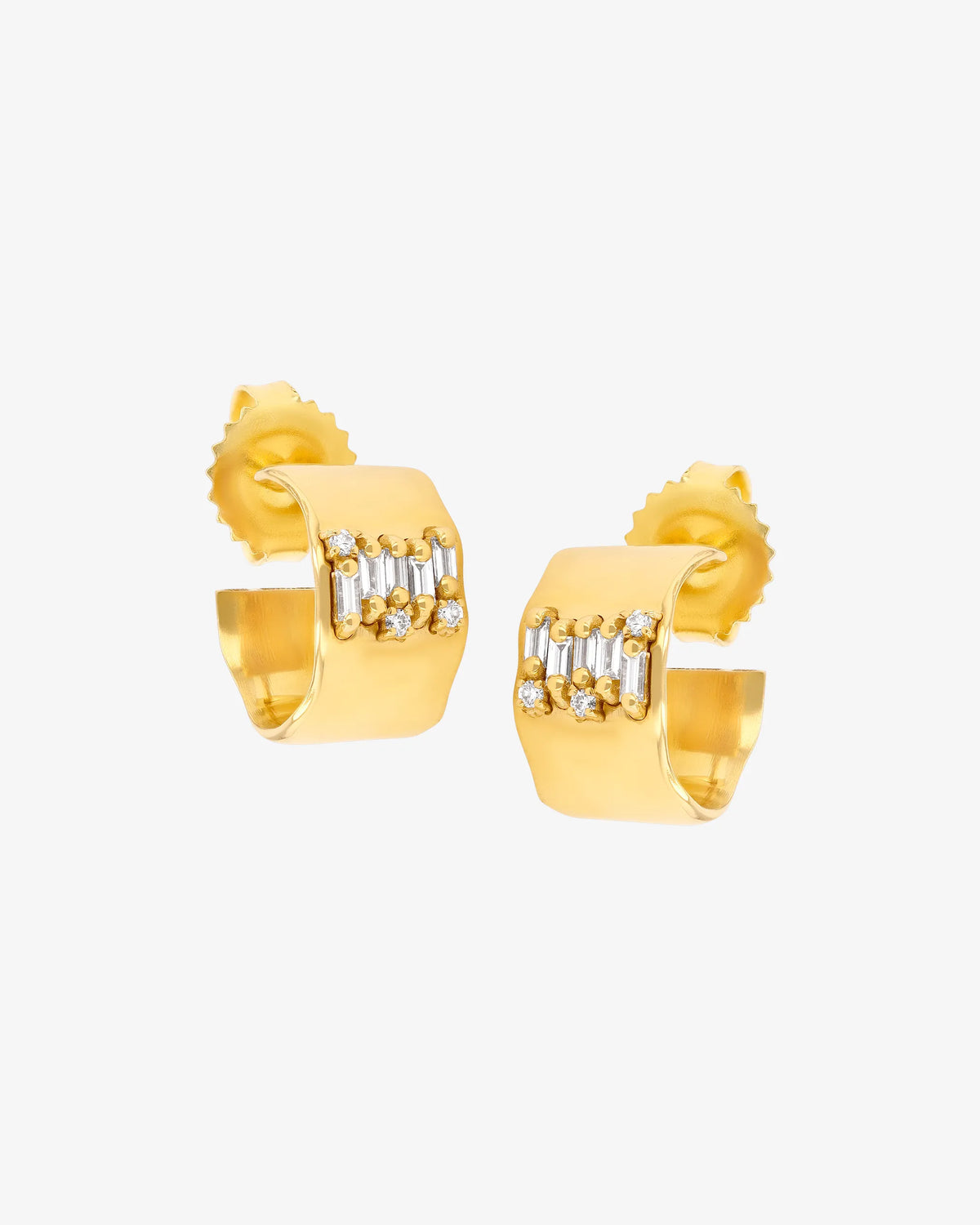 Suzanne Kalan Gilded Diamond Mini Hoops in 18k yellow gold