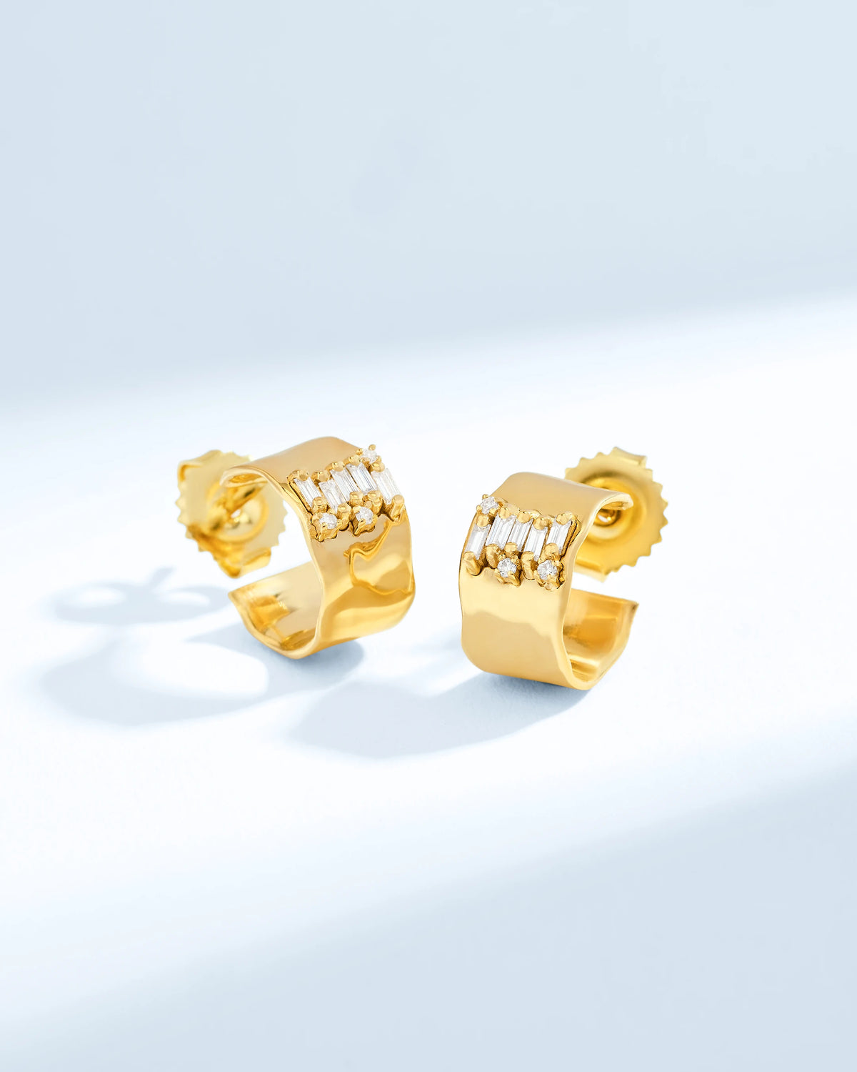 Suzanne Kalan Gilded Diamond Mini Hoops in 18k yellow gold