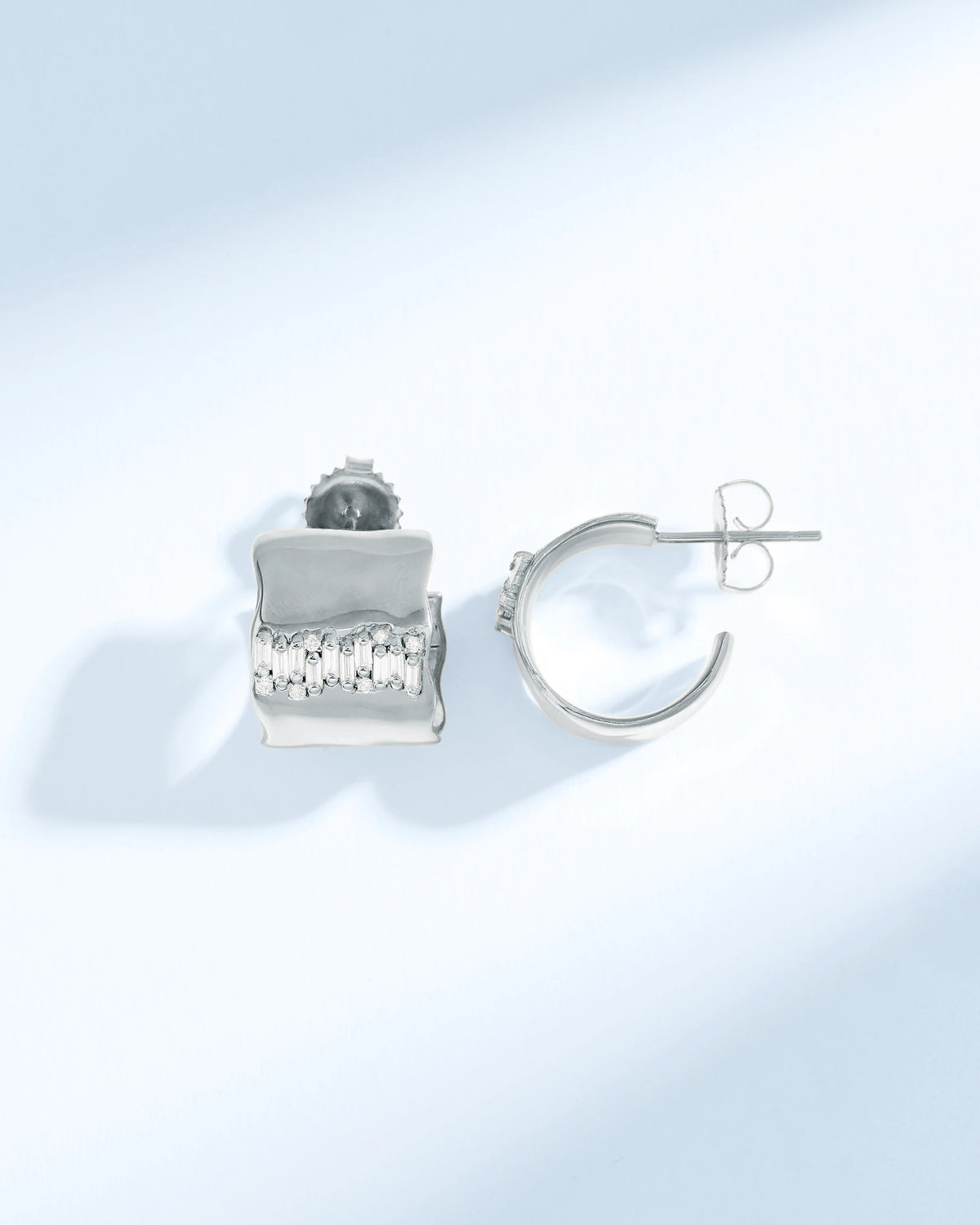 Suzanne Kalan Gilded Diamond Midi Hoops in white gold
