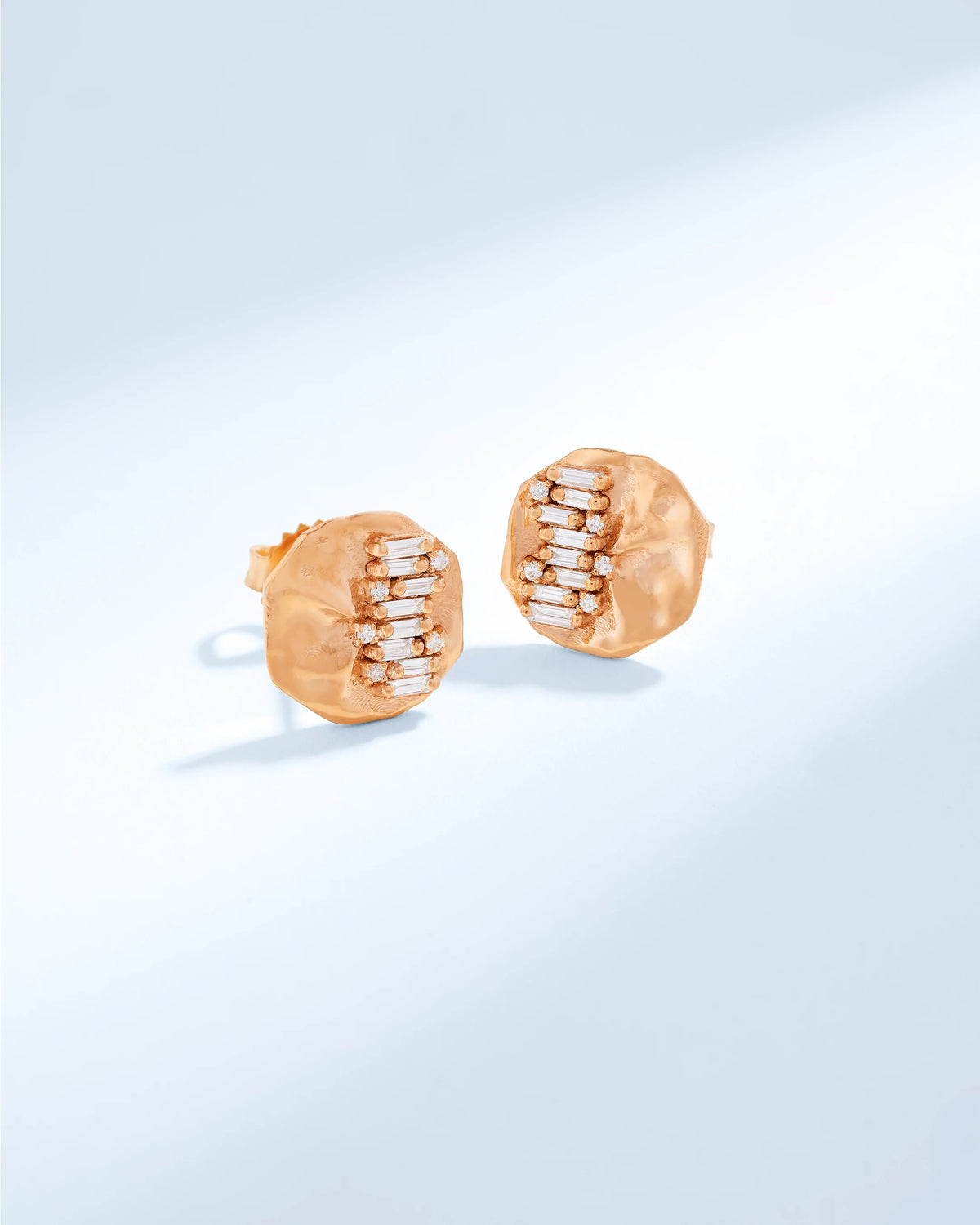 Suzanne Kalan Gilded Diamond Studs in 18k rose gold