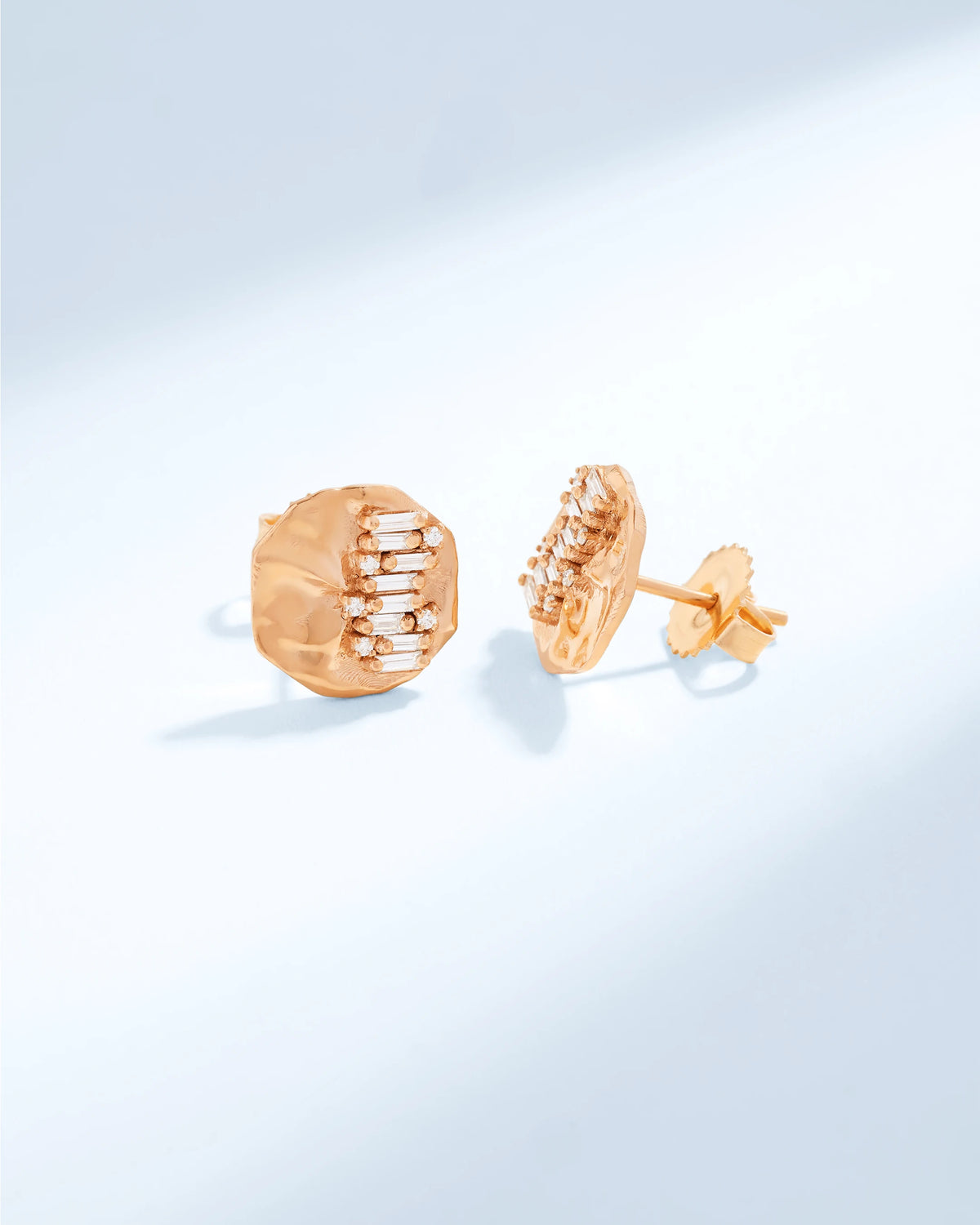 Suzanne Kalan Gilded Diamond Studs in 18k rose gold