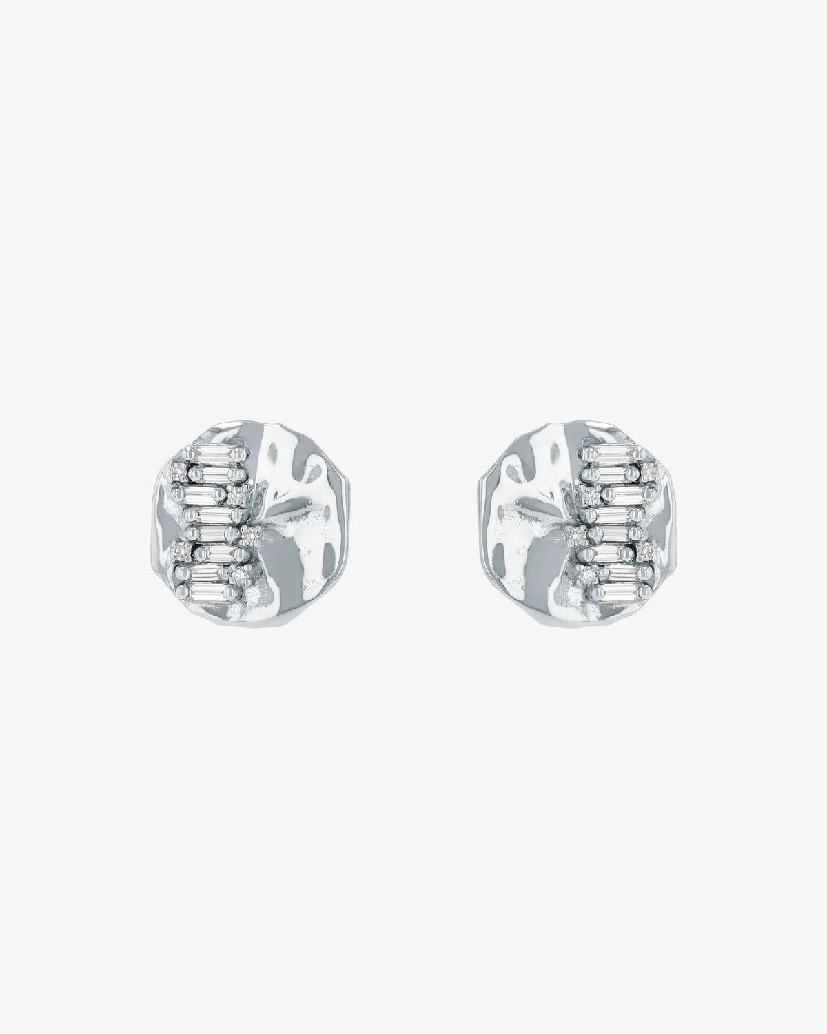 Suzanne Kalan Gilded Diamond Studs in 18k white gold