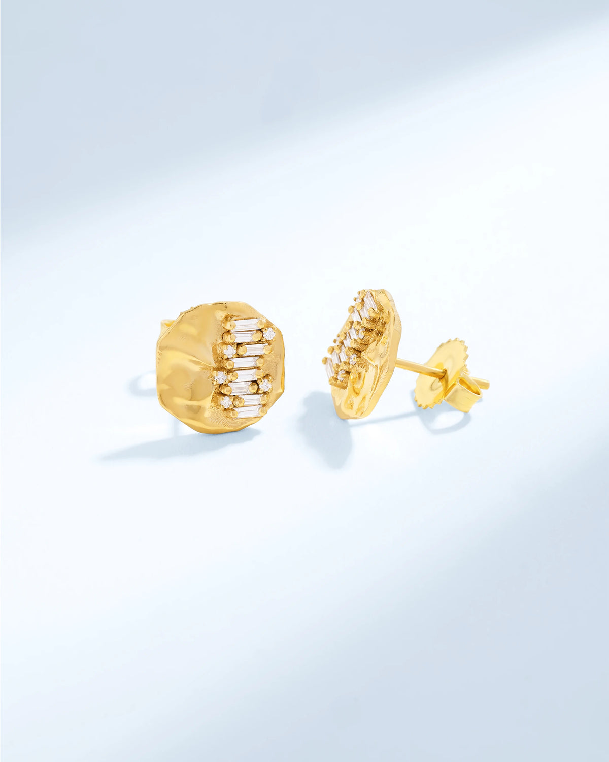 Suzanne Kalan Gilded Diamond Studs in 18k yellow gold