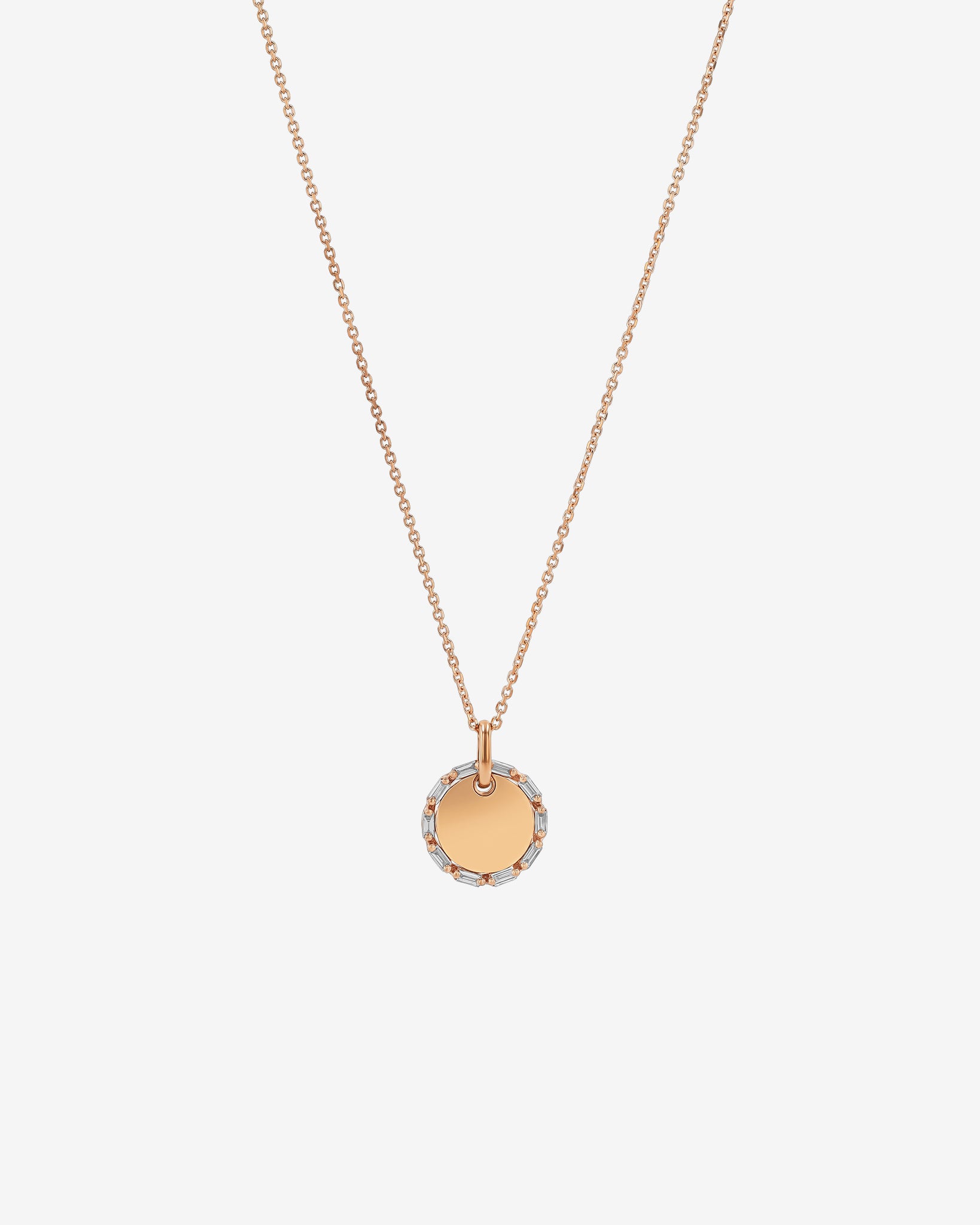 Suzanne Kalan Golden Mini Circle Diamond Pendant in 18k rose gold