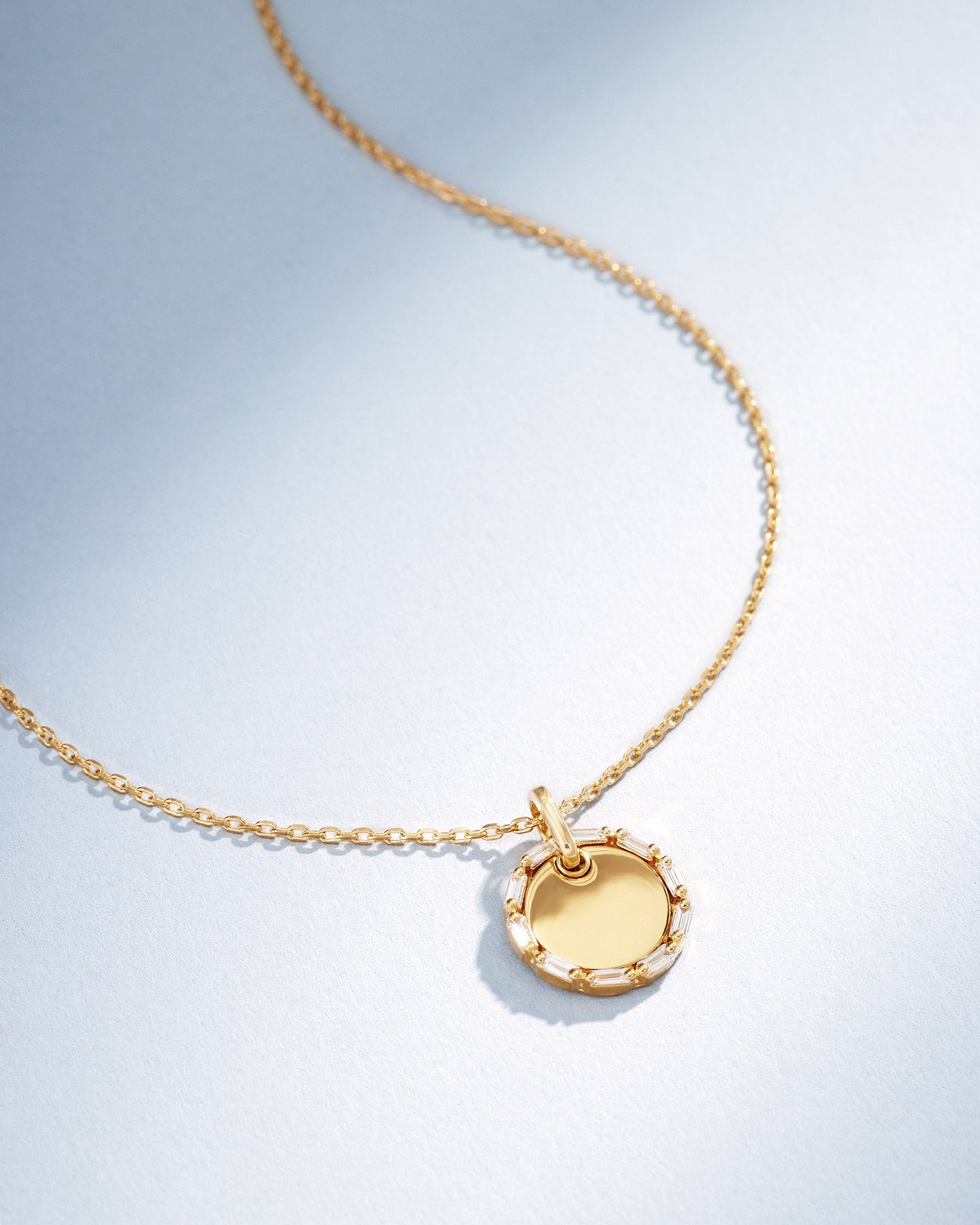 Suzanne Kalan Golden Mini Circle Diamond Pendant in 18k yellow gold