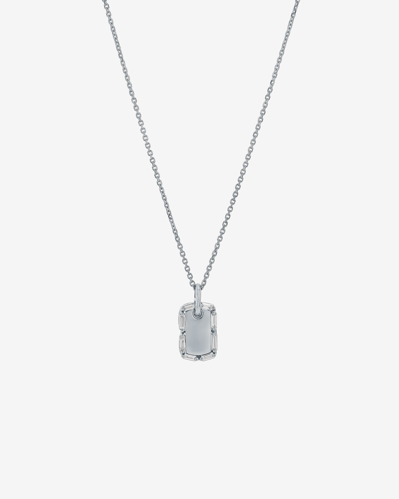 Golden Mini Dog Tag Diamond Pendant | Suzanne Kalan®