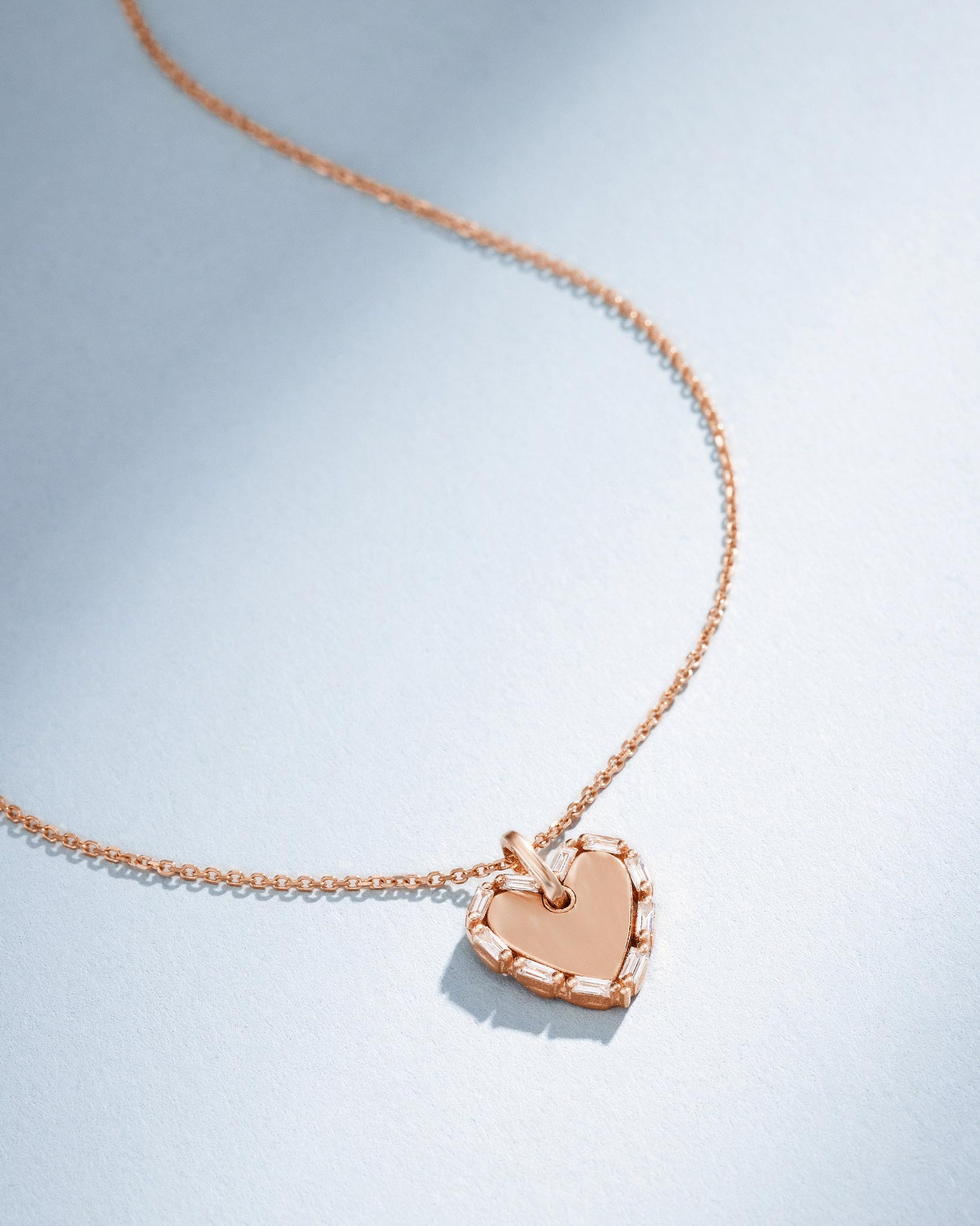 Suzanne Kalan Golden Mini Heart Diamond Pendant in 18k rose gold