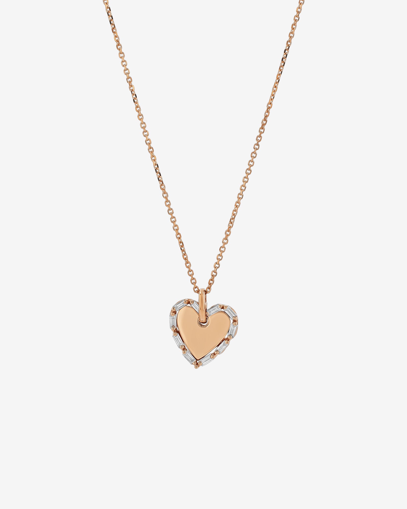 Suzanne Kalan Golden Mini Heart Diamond Pendant in 18k rose gold