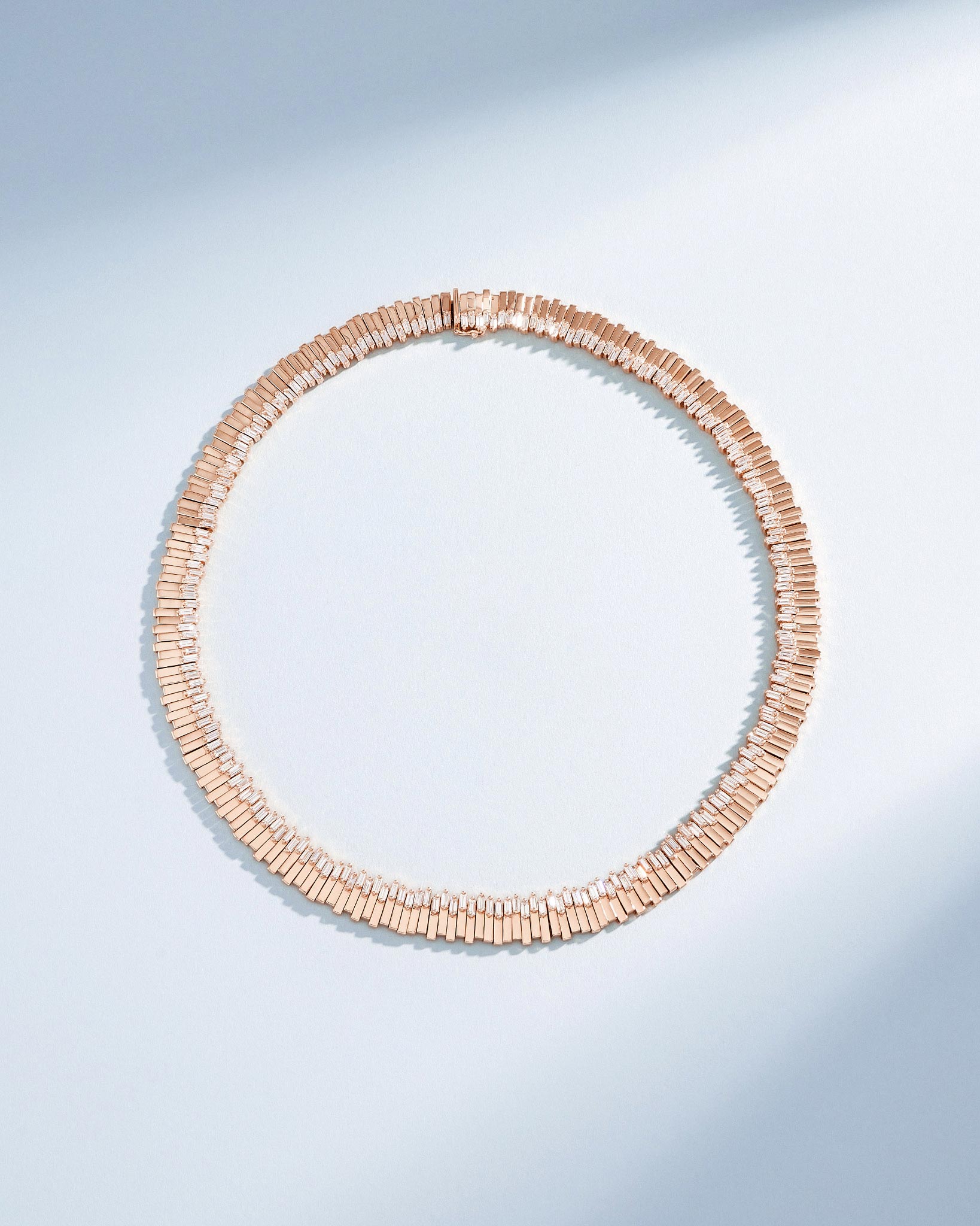 Suzanne Kalan Golden Midi Stacker Diamond Tennis Necklace in 18k rose gold
