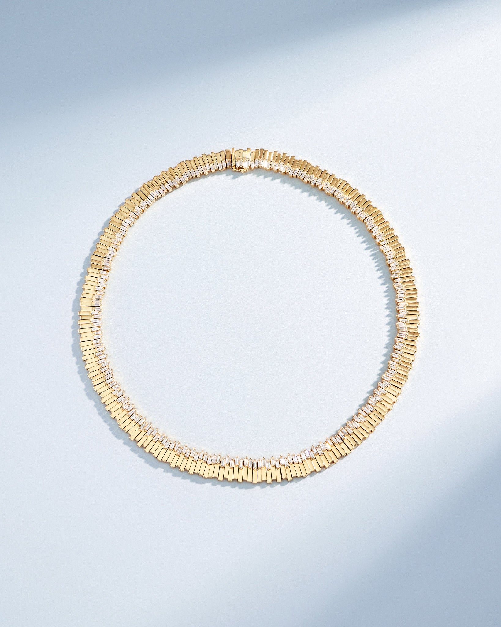 Suzanne Kalan Golden Midi Stacker Diamond Tennis Necklace in 18k yellow gold