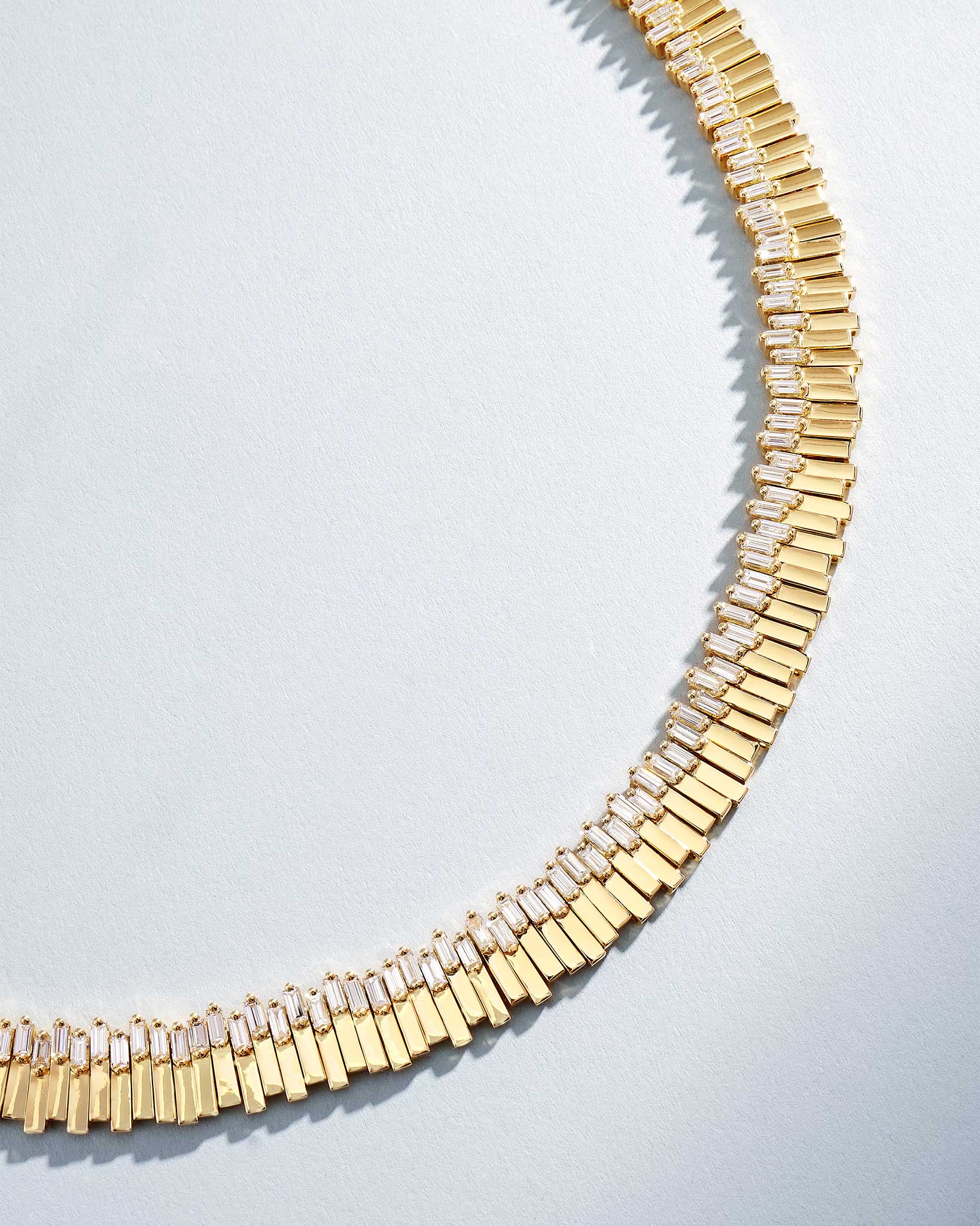 Suzanne Kalan Golden Midi Stacker Diamond Tennis Necklace in 18k yellow gold