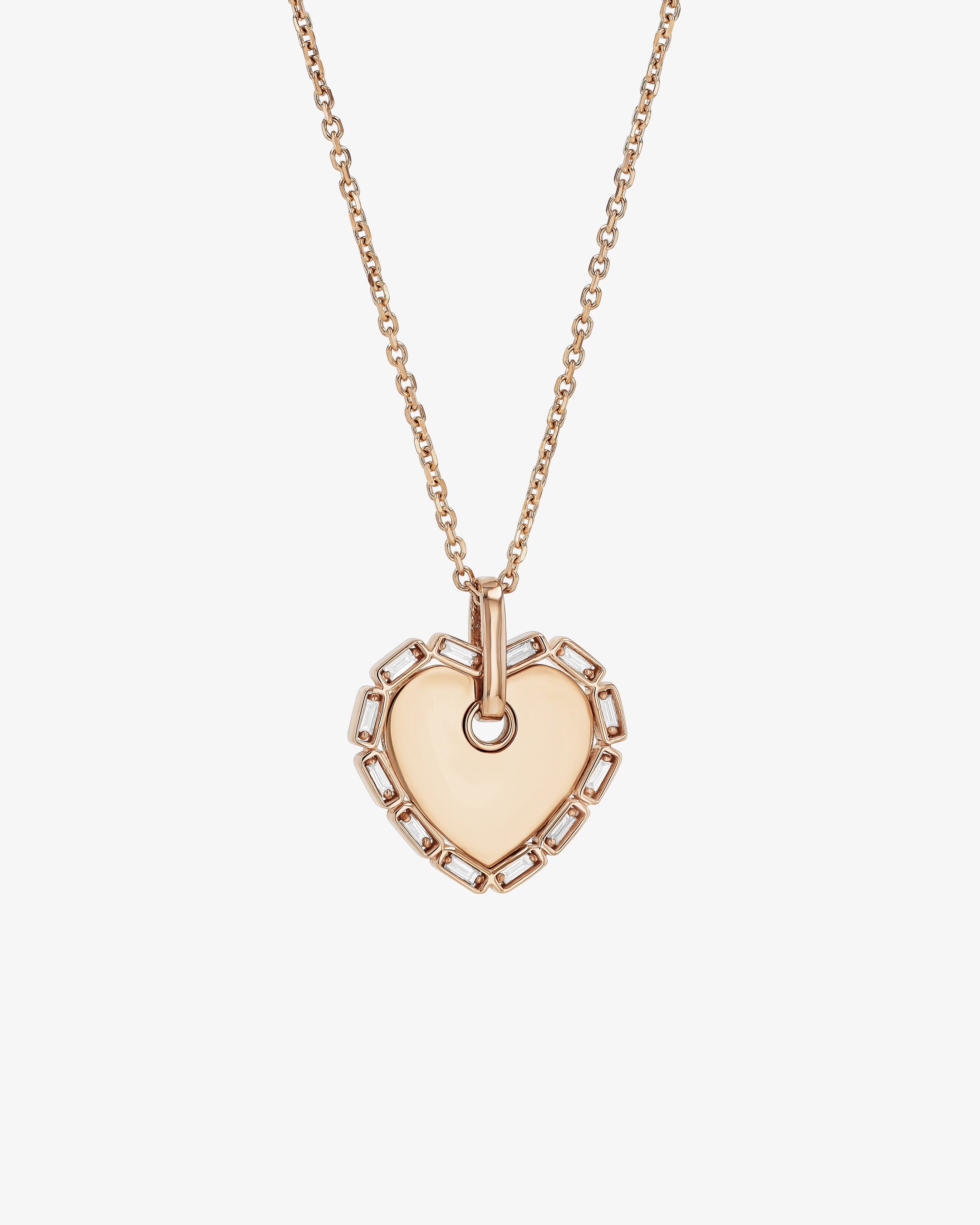 Suzanne Kalan Golden Midi Heart Diamond Pendant in 18k rose gold