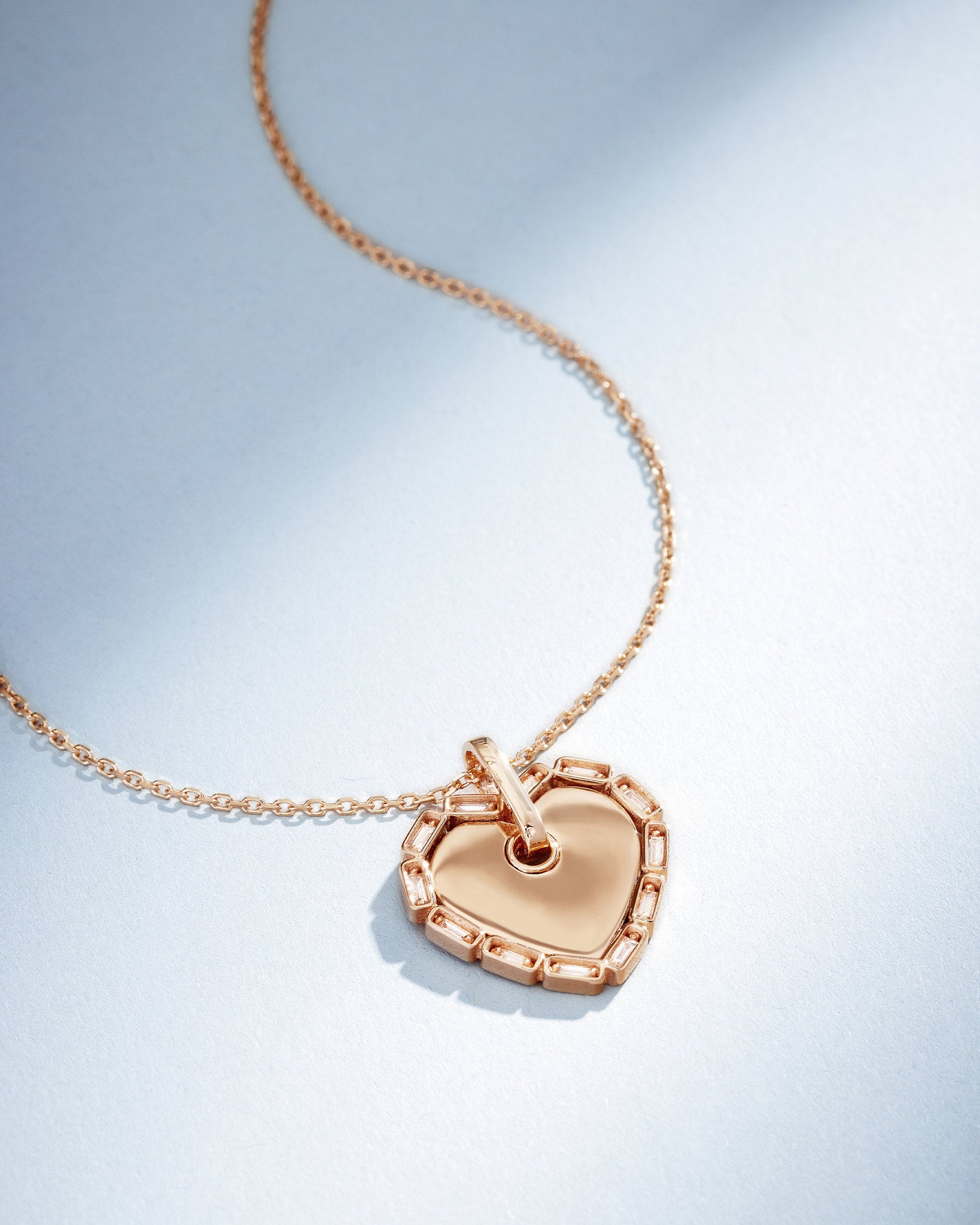 Suzanne Kalan Golden Midi Heart Diamond Pendant in 18k rose gold