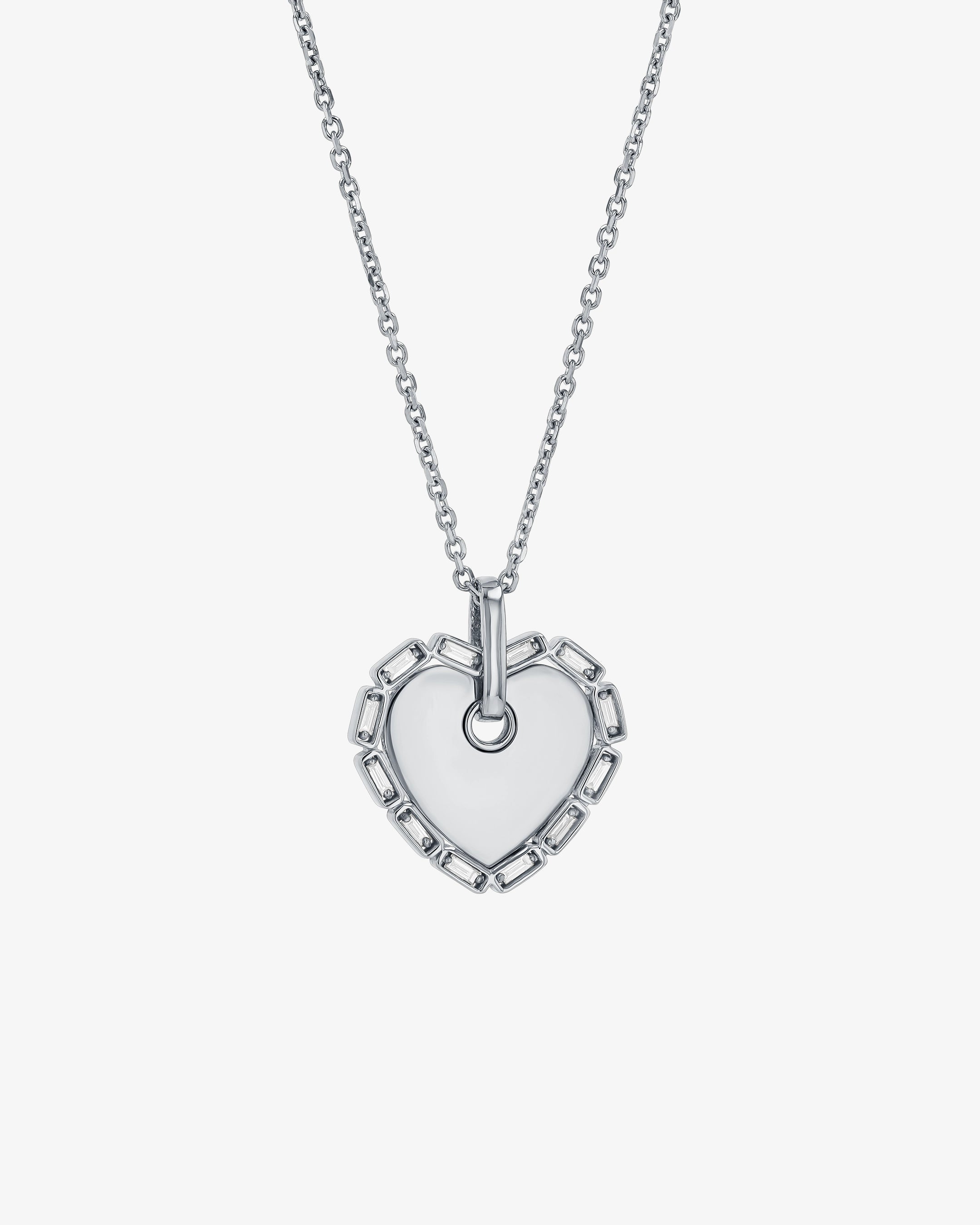 Suzanne Kalan Golden Midi Heart Diamond Pendant in 18k white gold