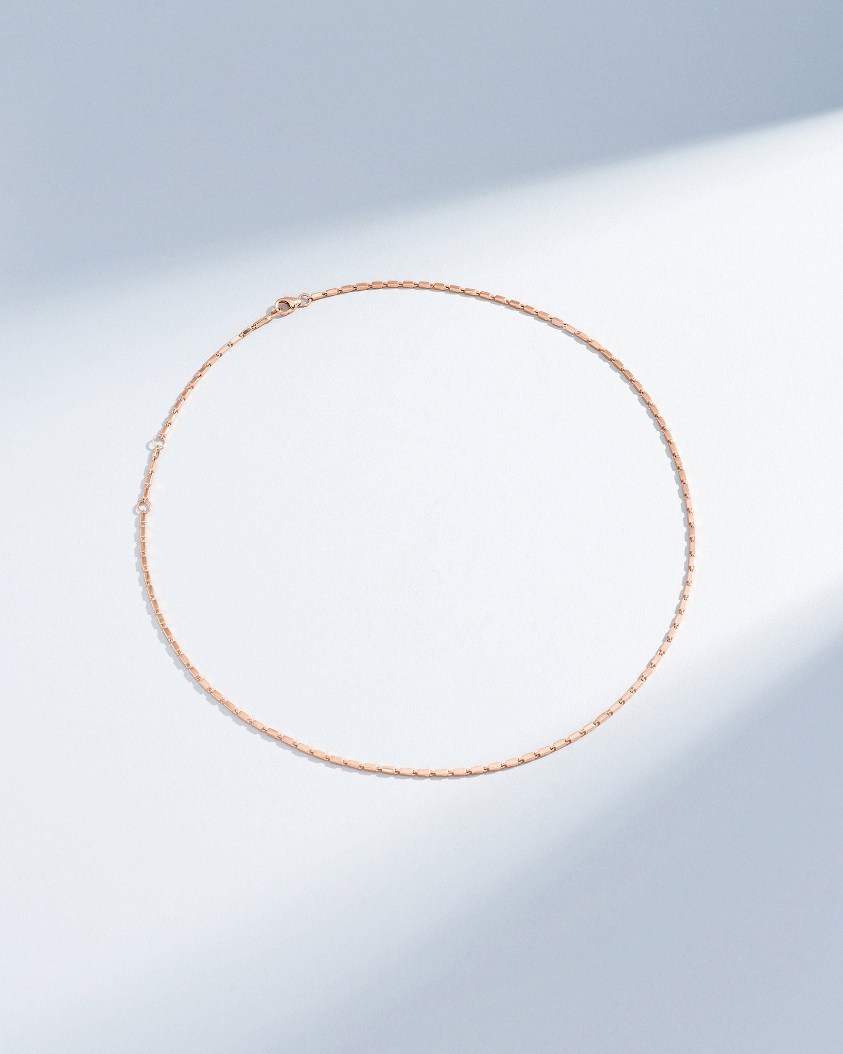 Suzanne Kalan Block-Chain Thin Necklace in 18k rose gold